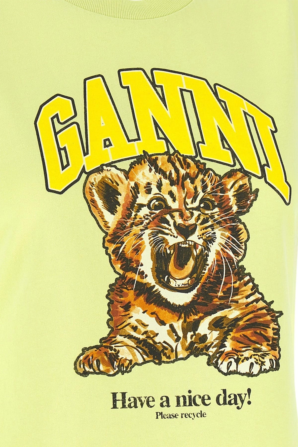 Ganni T-Shirt mit Tiger-Print
