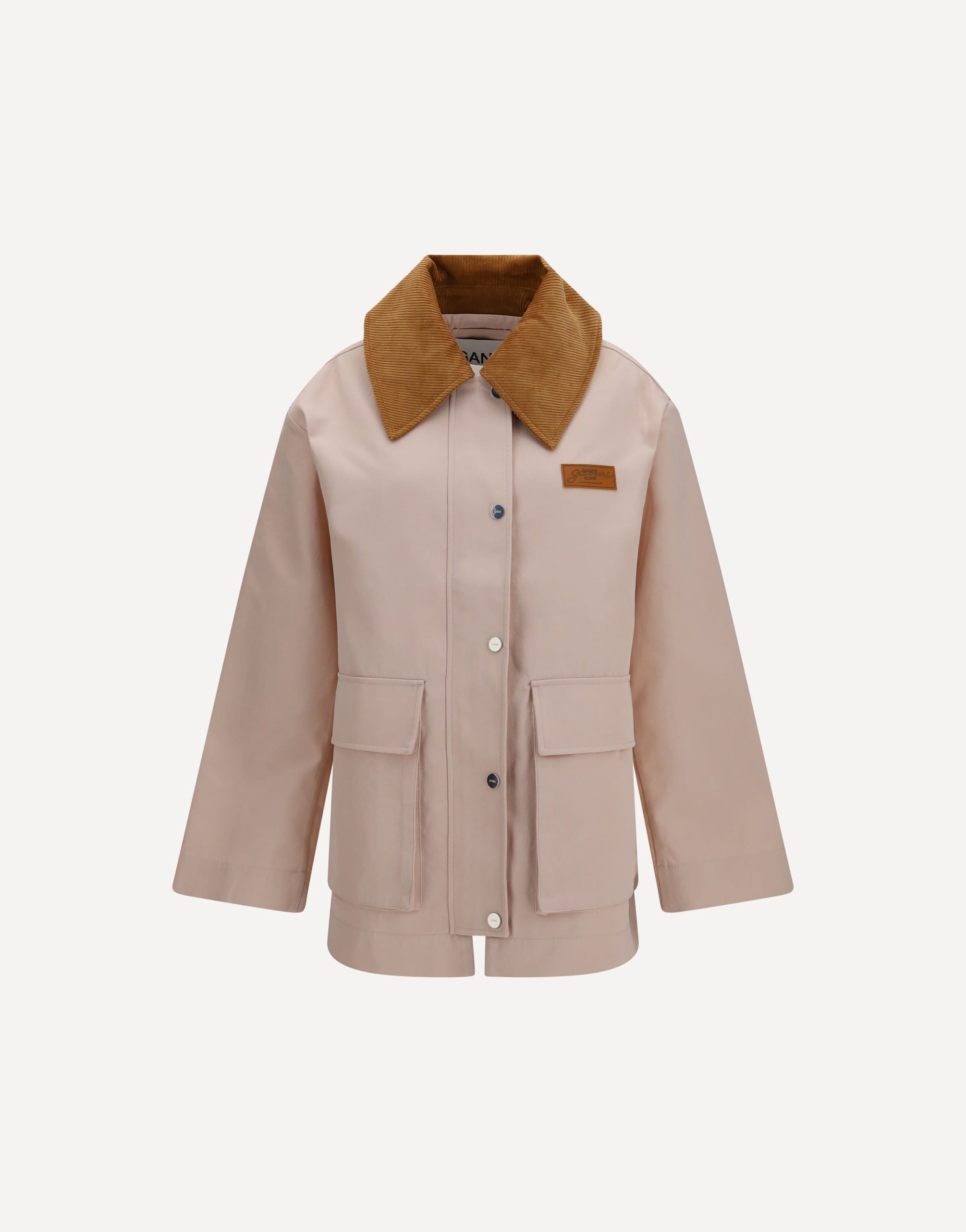 Ganni Ganni Twill Jacket With Suede Details