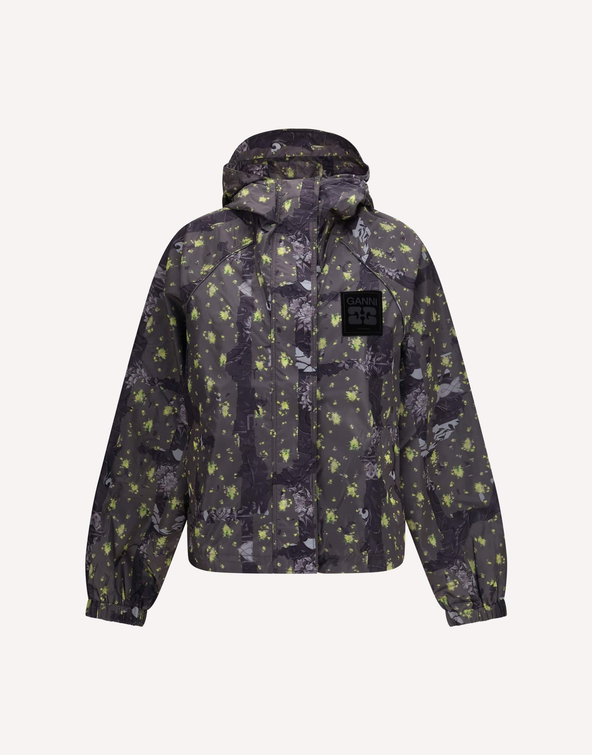 Ganni Ultralight Nylon Floral Print Jacket