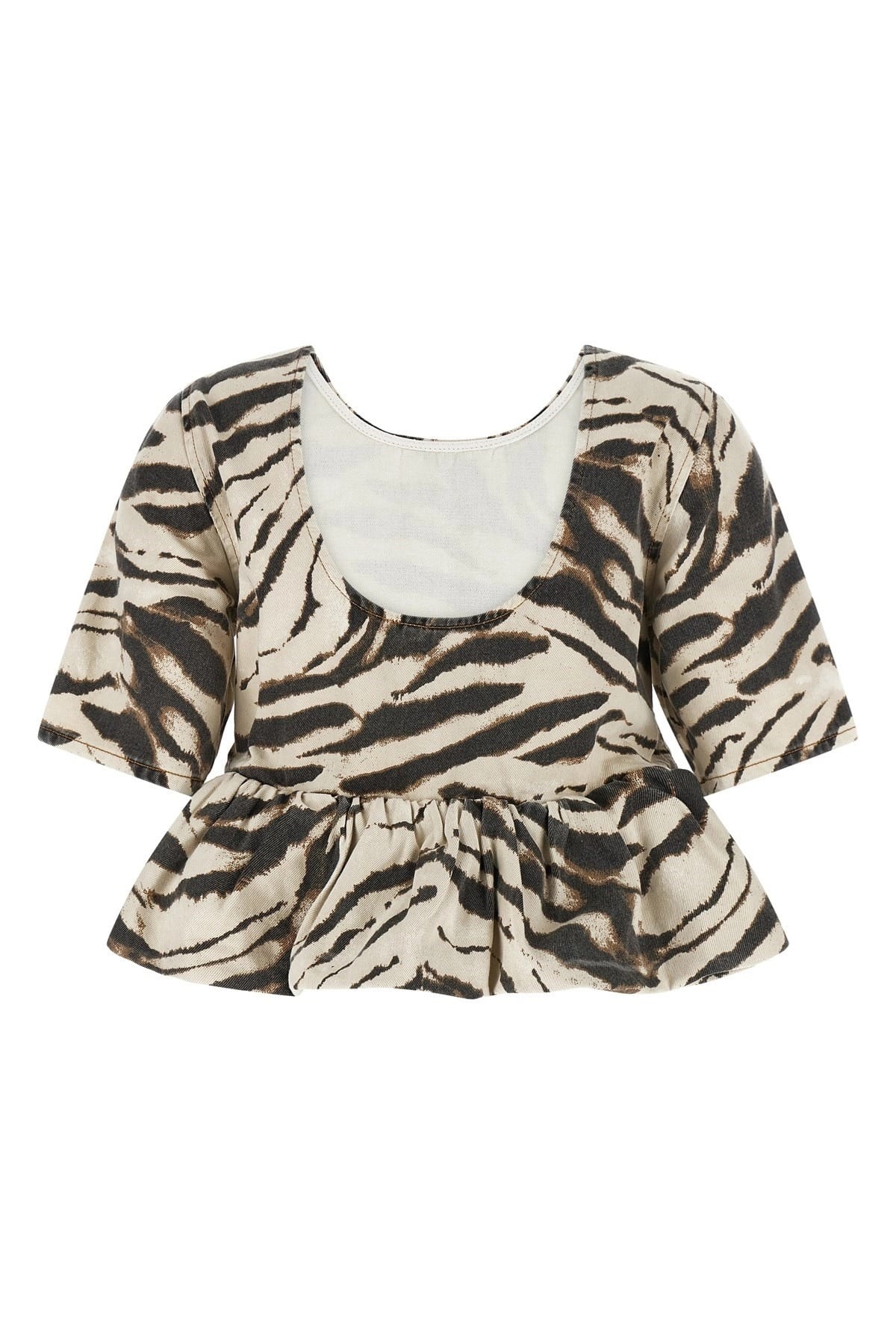 Ganni Ganni Zebra Denim Top