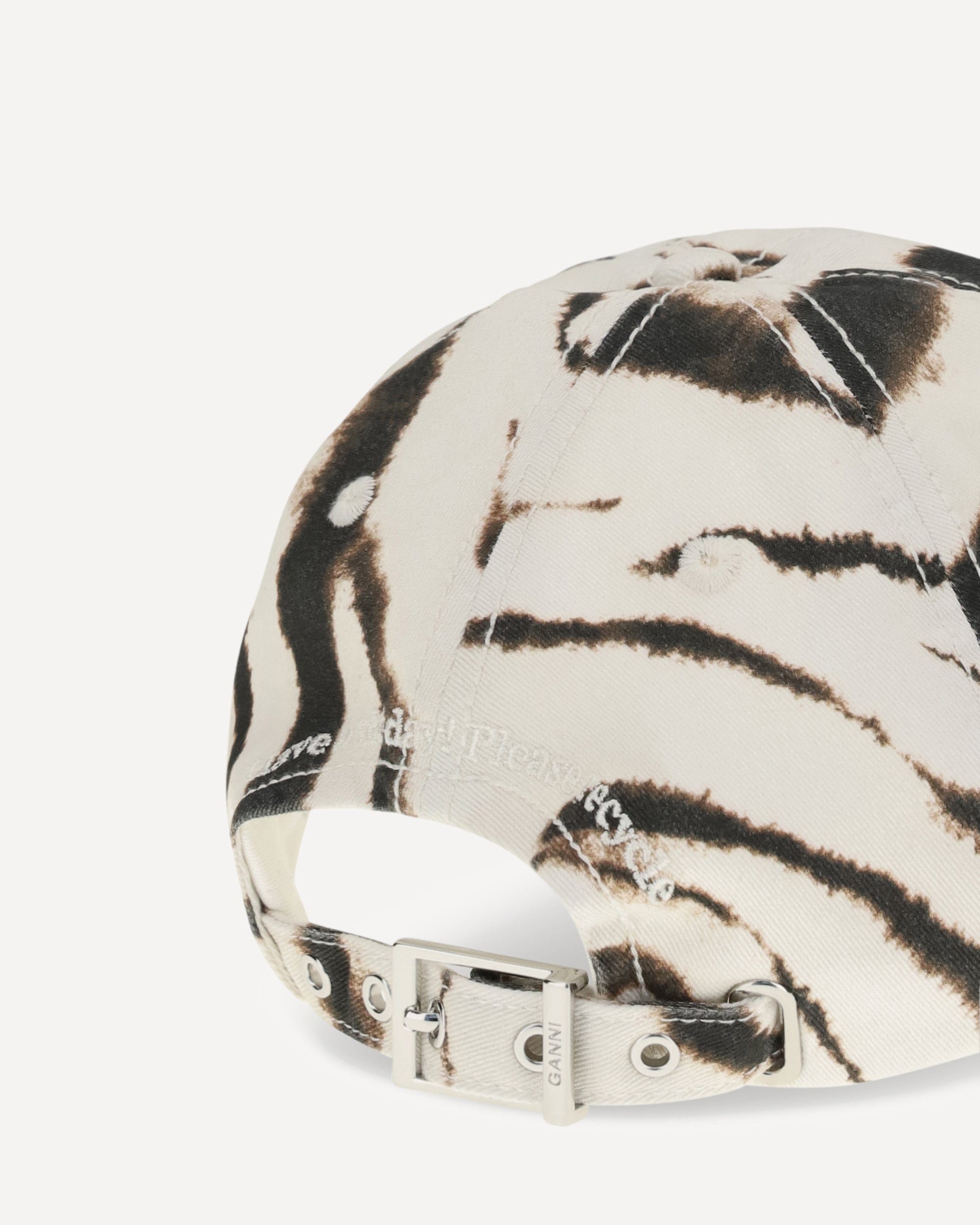 Ganni Ganni Zebra Print Baseball Cap
