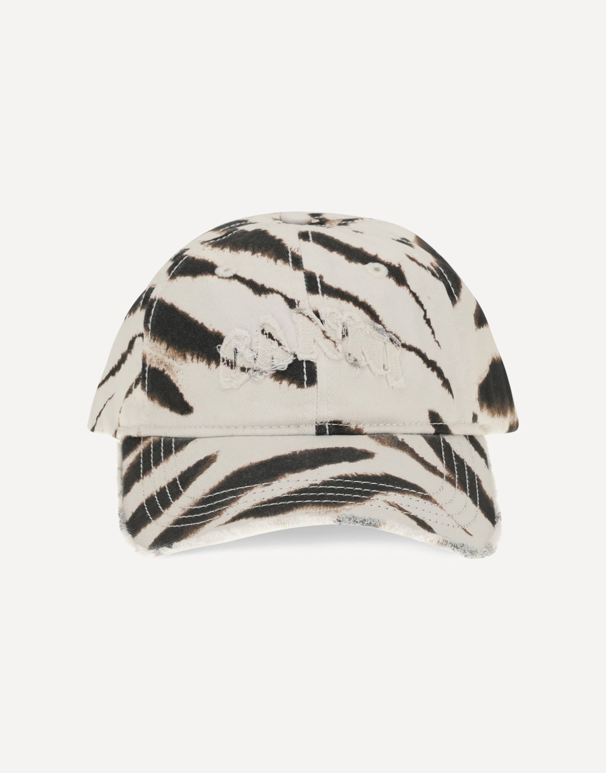 Ganni Ganni Zebra Print Baseball Cap