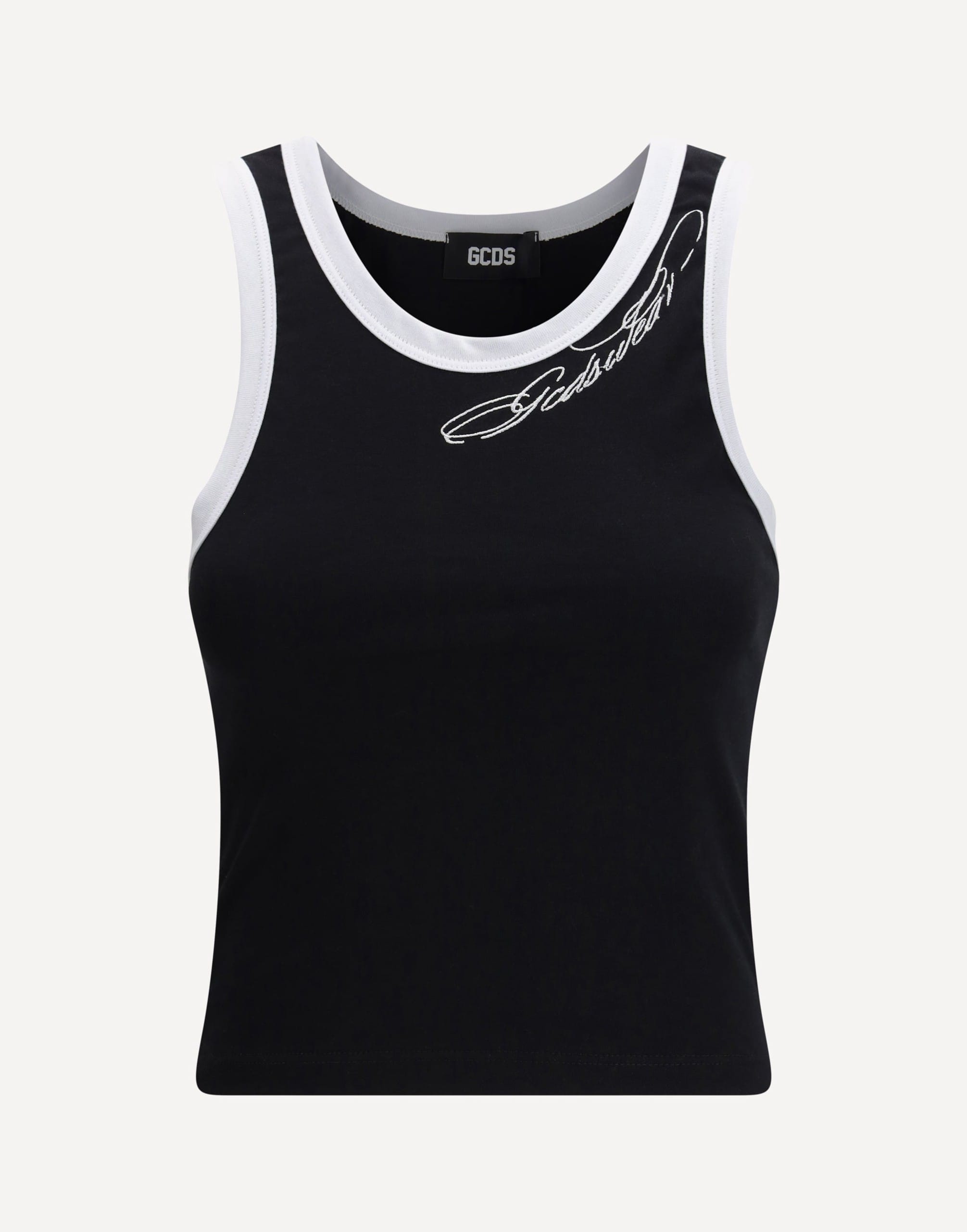 GCDS Cropped Sleeveless Tank Top