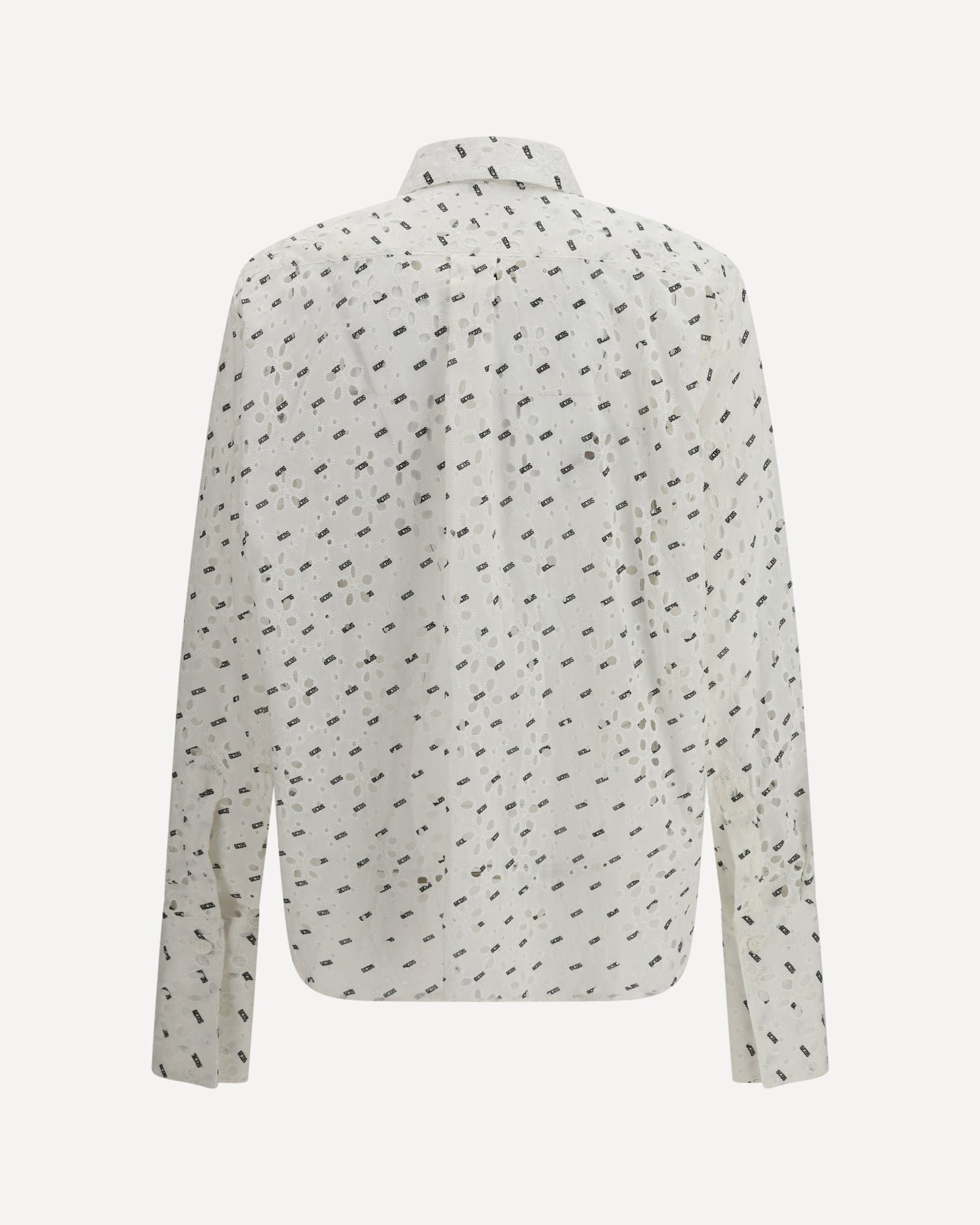 Oversize-Hemd aus Baumwoll-Broderie Anglaise mit Logo - alternate view