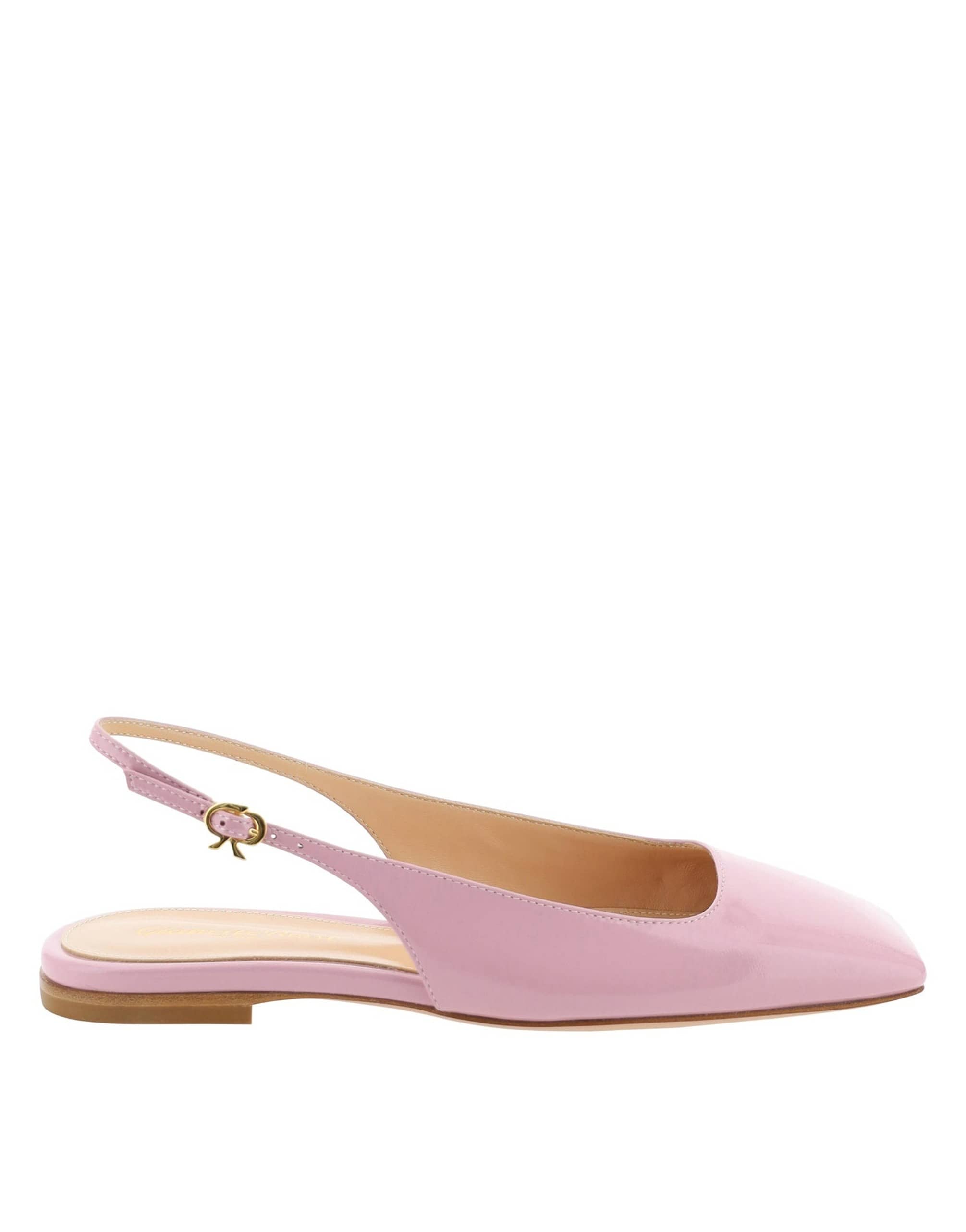 Gianvito Rossi Leather Patent Square Toe Slingbacks