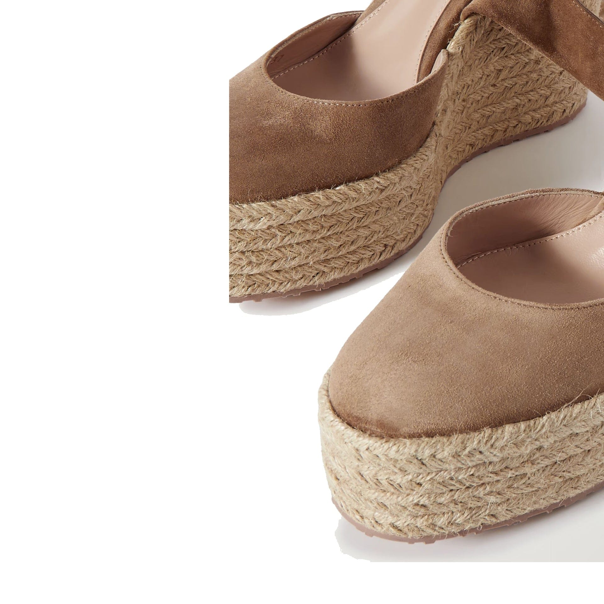Gianvito Rossi Suede Wedge Espadrilles With Jute