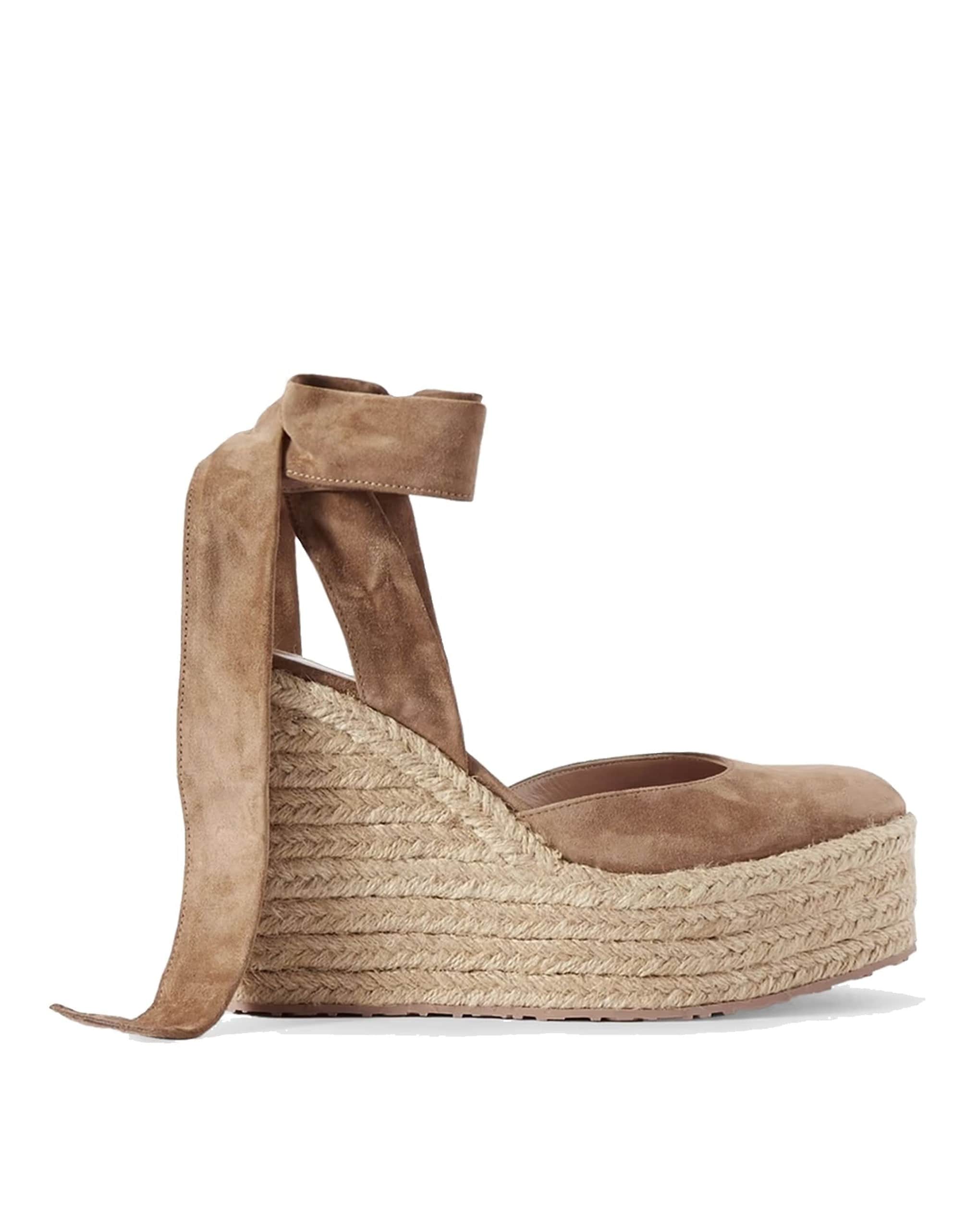 Gianvito Rossi Suede Wedge Espadrilles With Jute