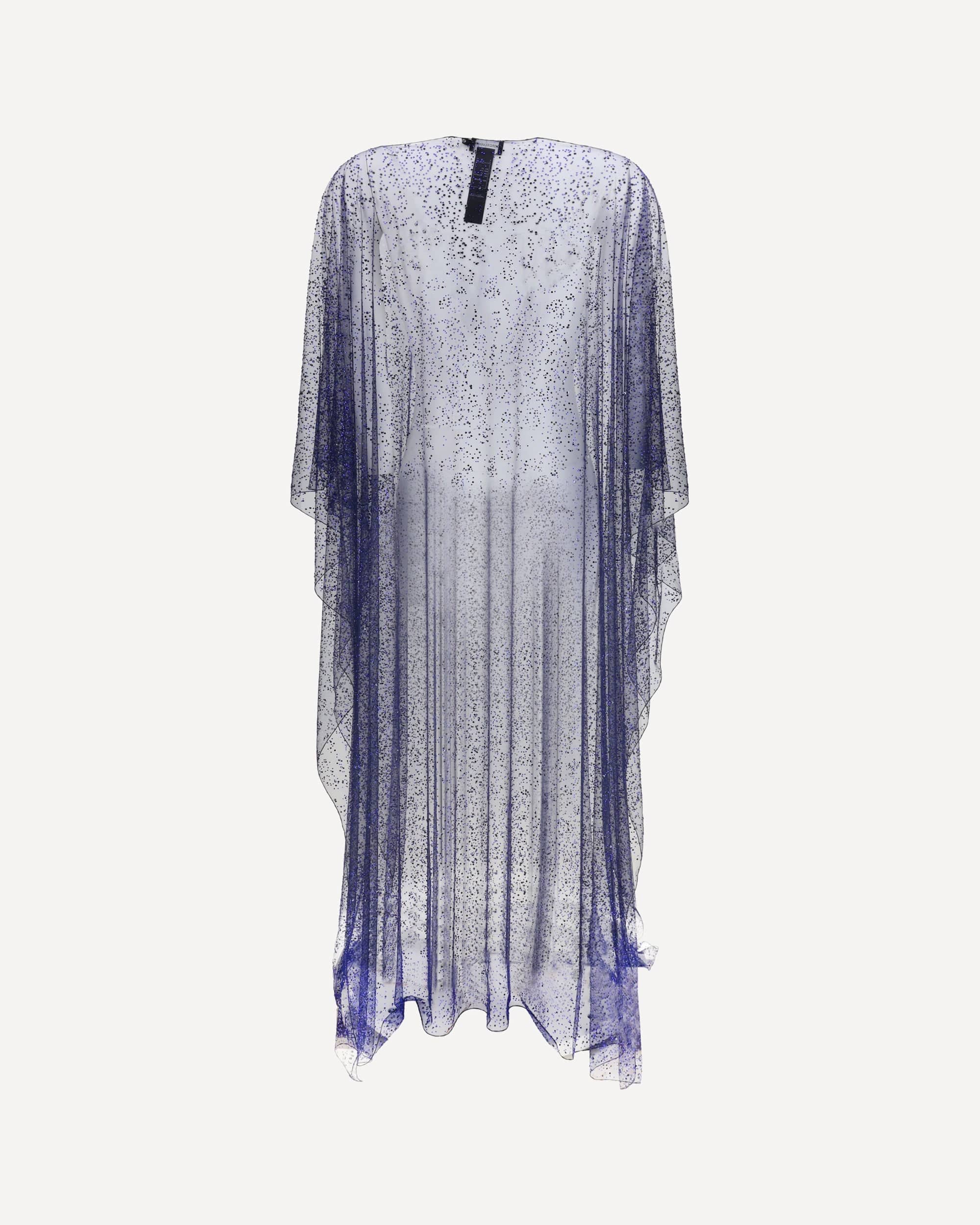 Long Tulle And Crystal-Embellished Poncho - alternate view