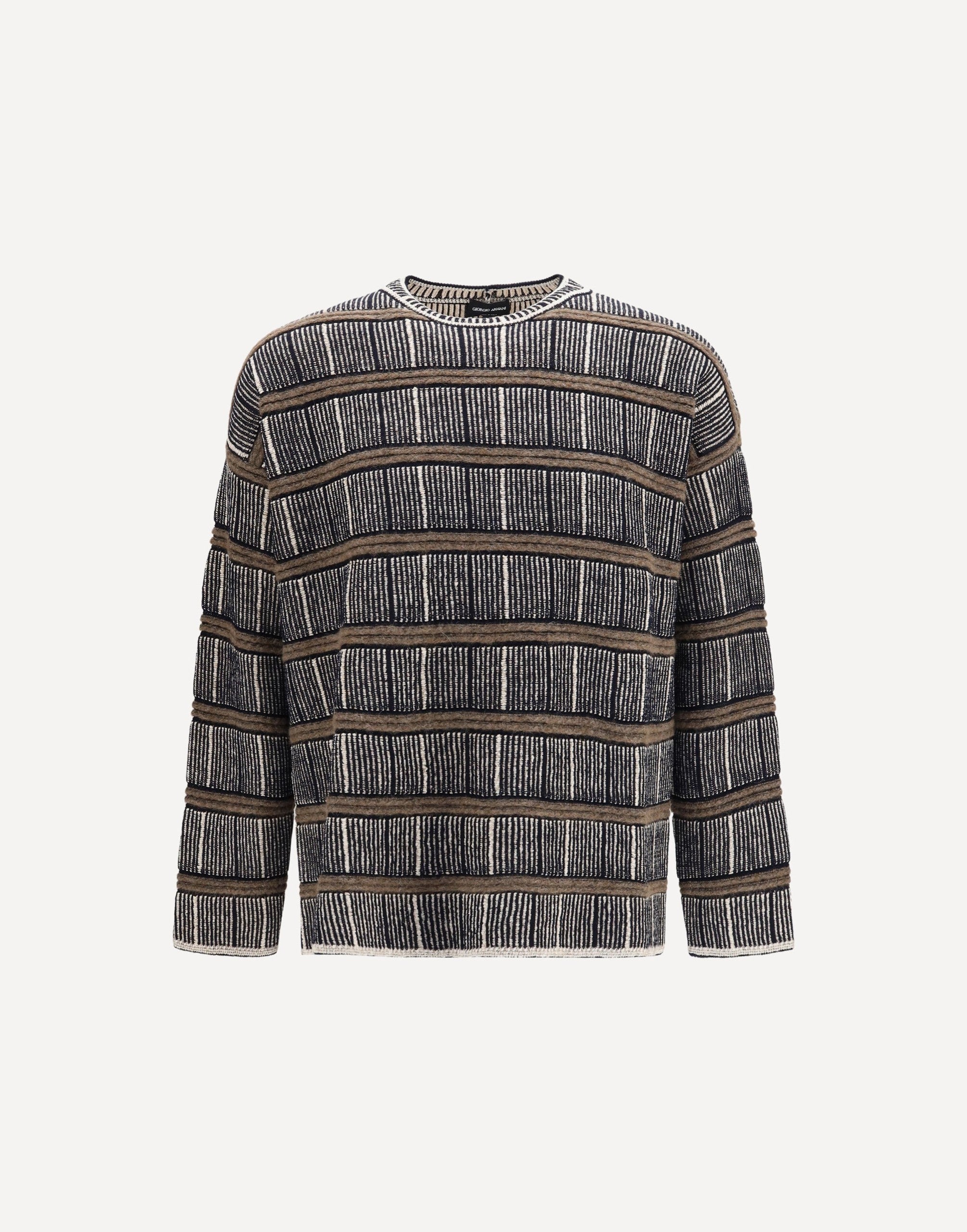 Suéter oversized canelado de seda e lã Giorgio Armani