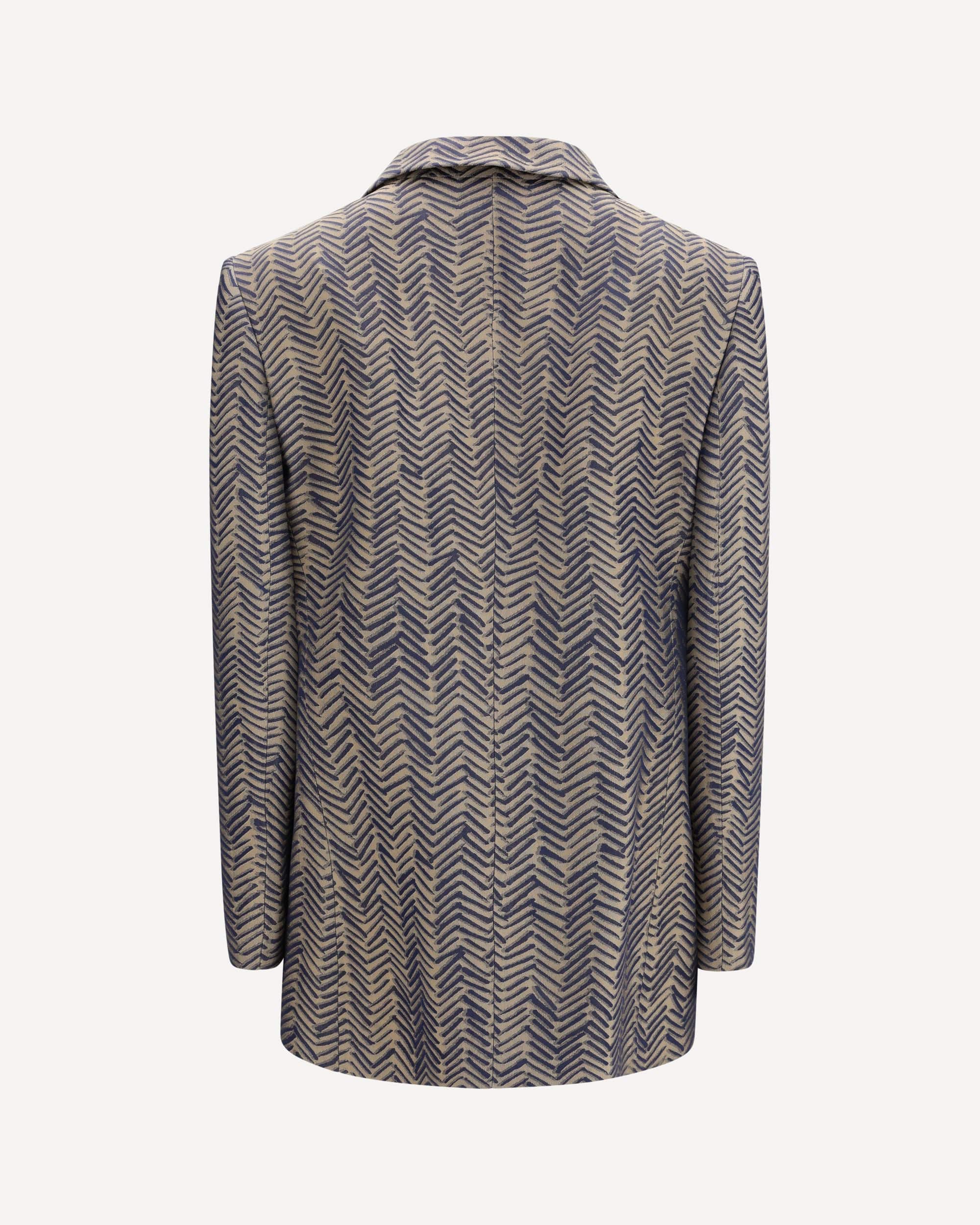 Giorgio Armani Single-Breasted Jacket Cchevron Jacquard Viscose
