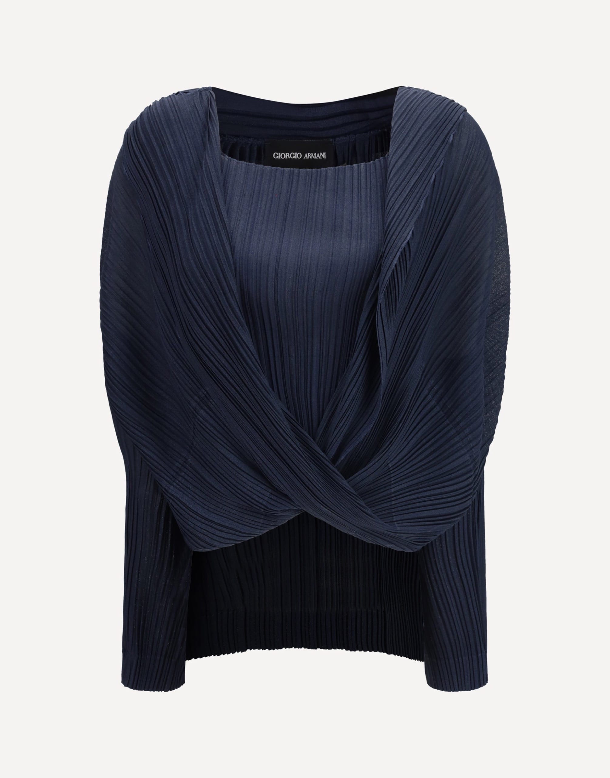Giorgio Armani Twin Set Crafted From Semi-Sheer Pleated Fabric