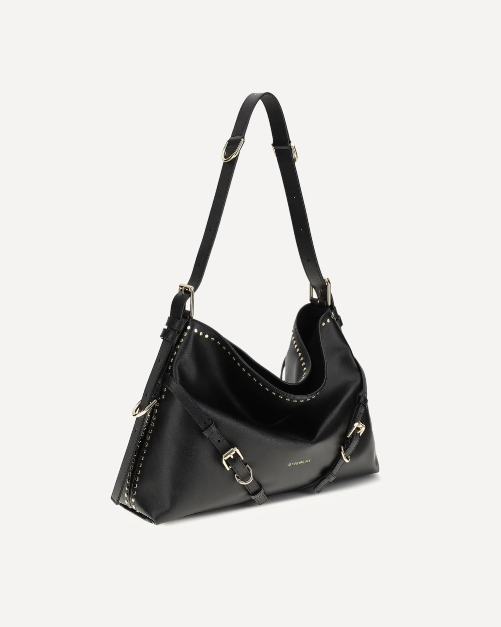 Givenchy Large Voyou Shiny Leather Shoulder Bag