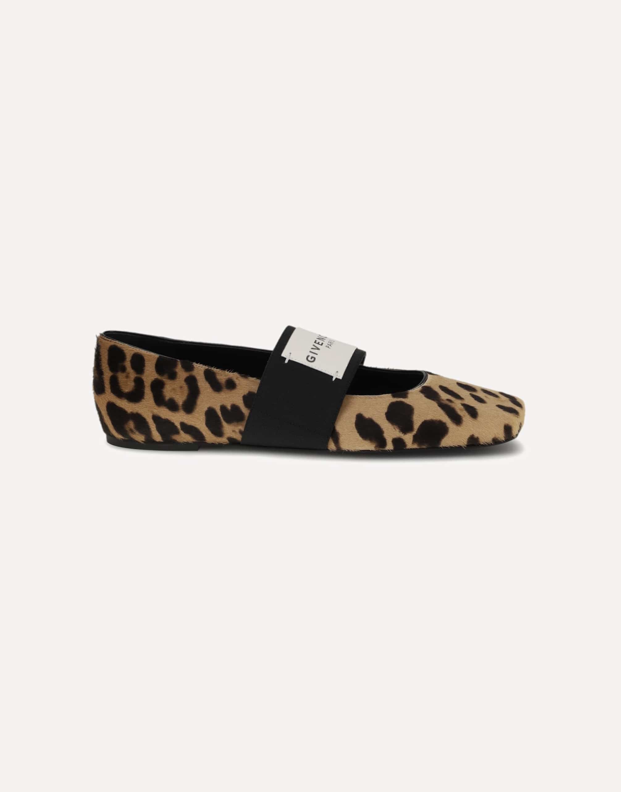 Givenchy Leopard Print Sliced Square Ballerinas