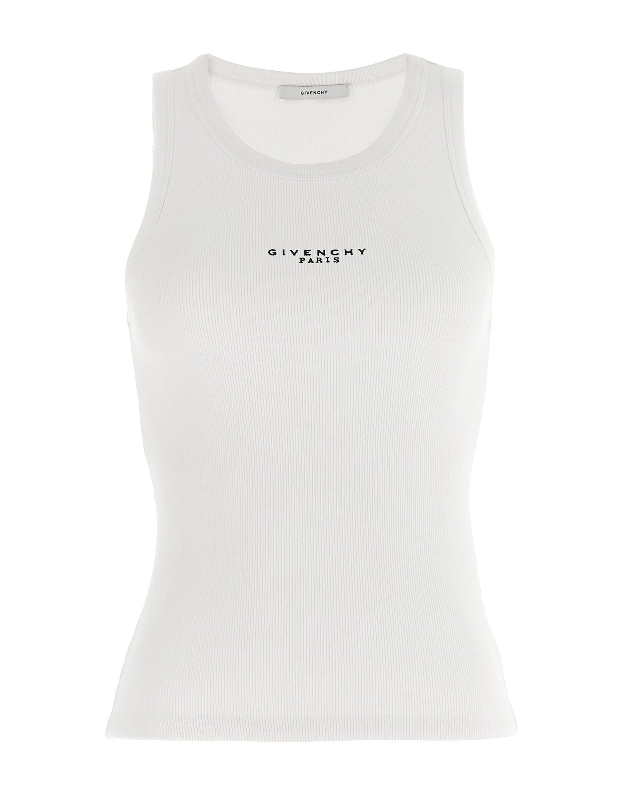Givenchy Givenchy Ribbed Logo Embroidered Top