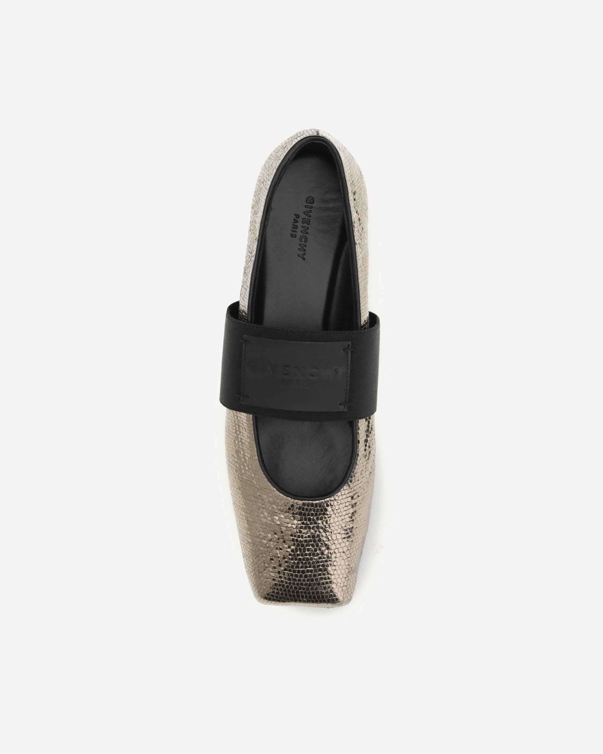Givenchy Givenchy Sliced Square Ballerinas In Textured Leather
