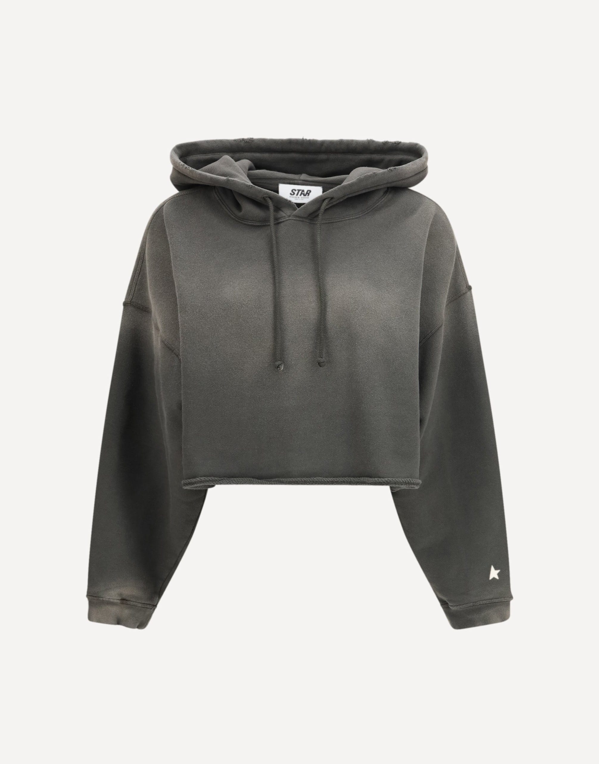 Golden Goose Cropped Hoodie Drawstring Cotton