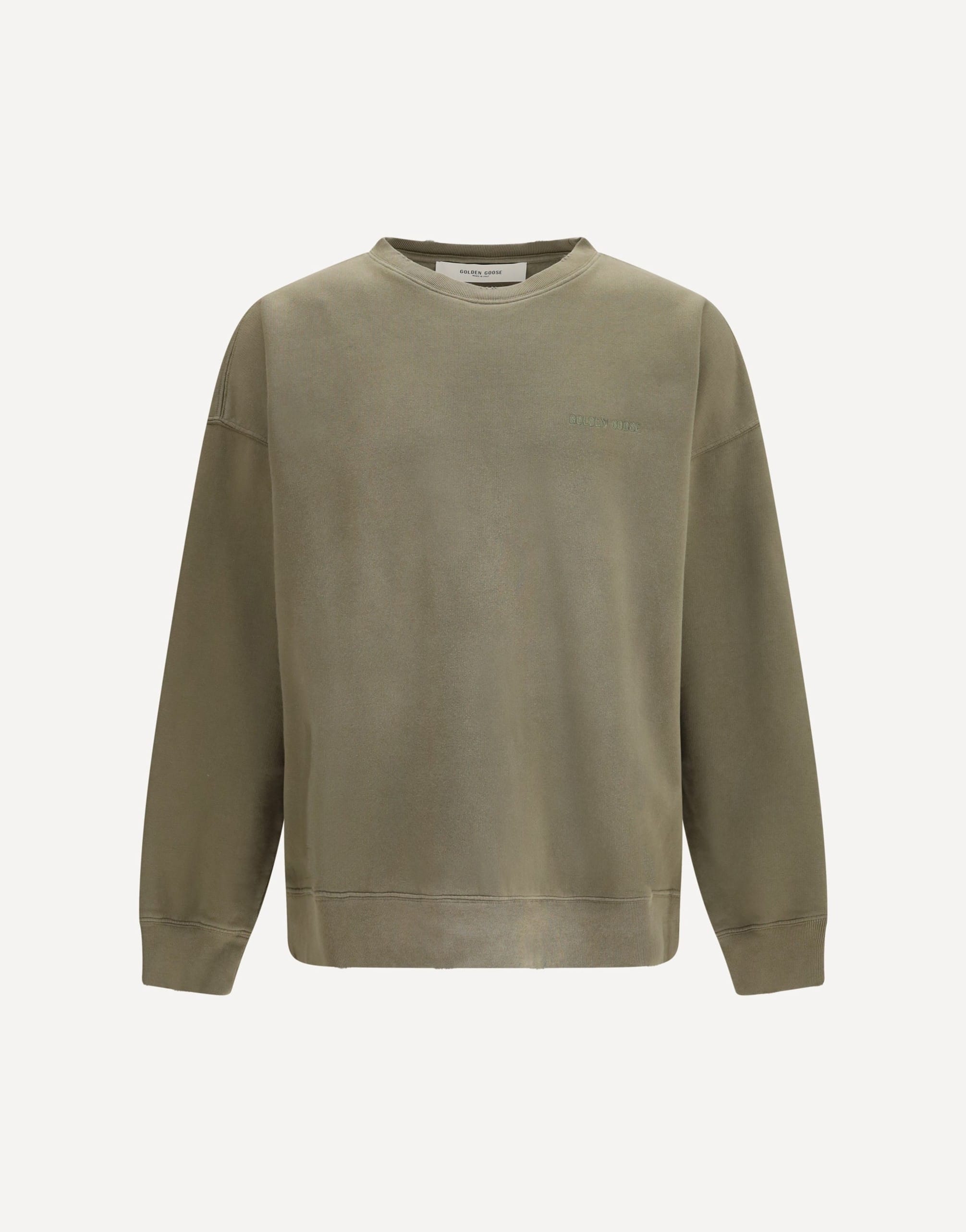 Golden Goose Journey Garment-Dyed Cotton Fleece Crewneck