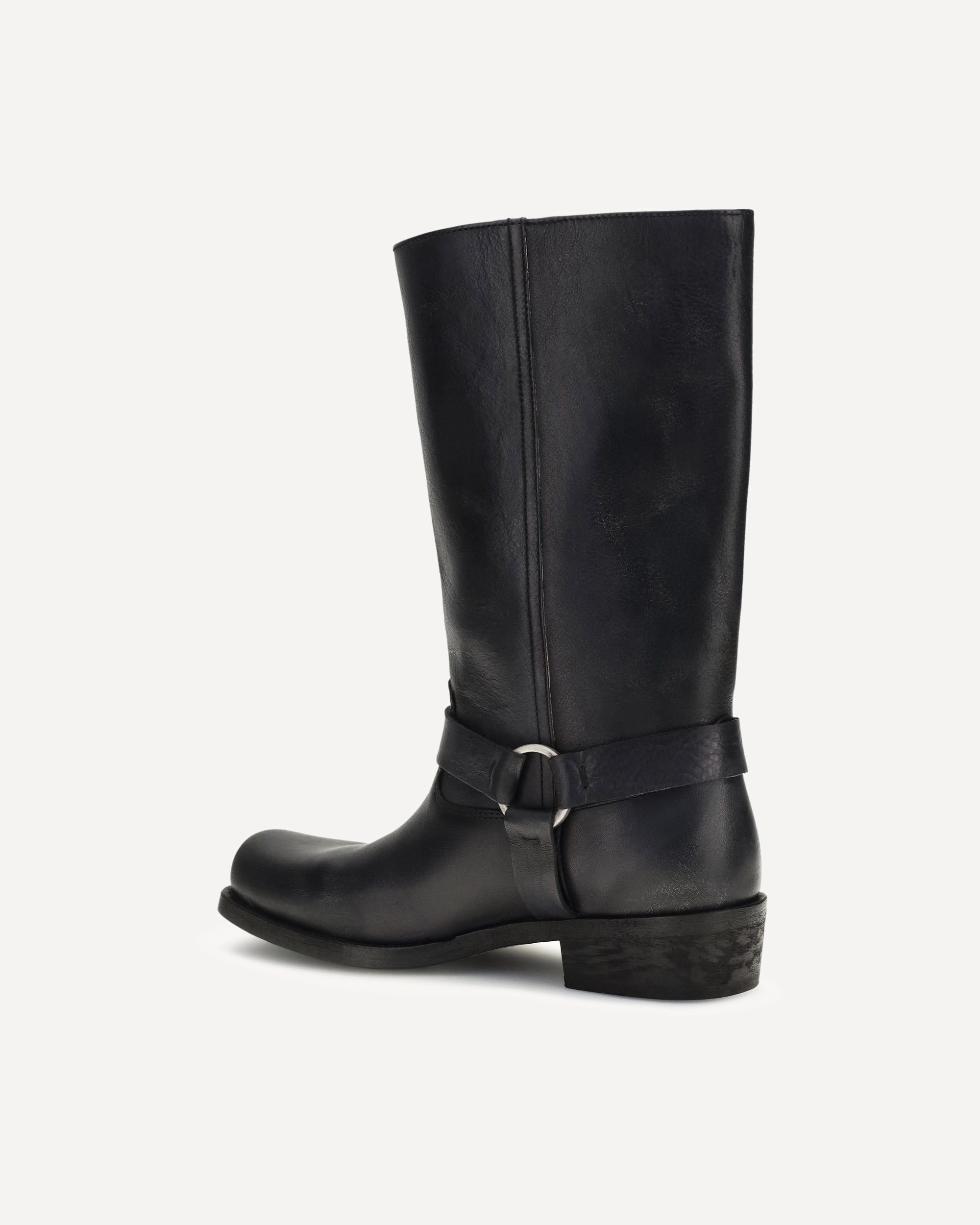 Golden Goose Leather Biker Boots Square Toe