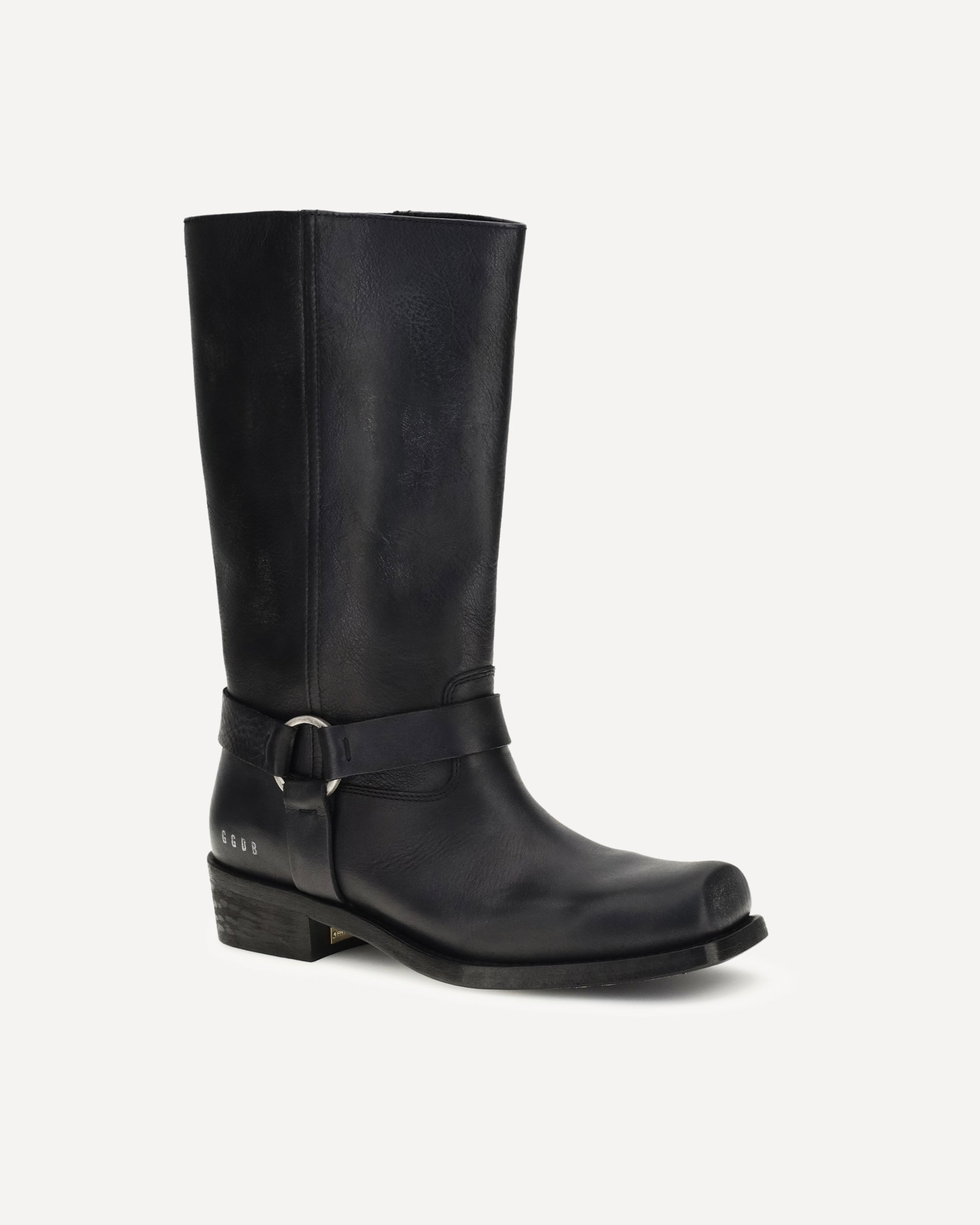 Golden Goose Leather Biker Boots Square Toe