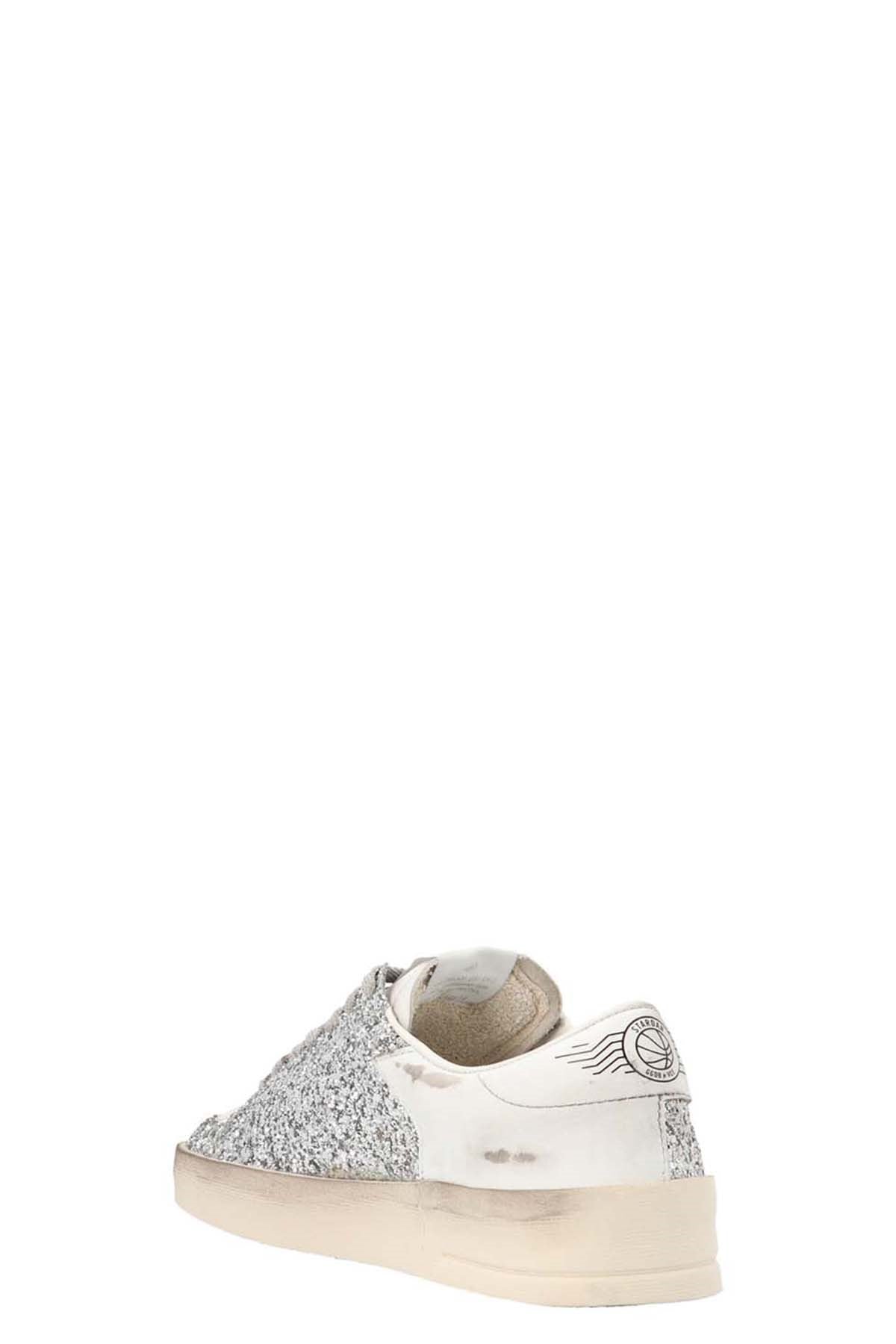 Golden Goose Stardan Sneakers mit silbernem Glitzer
