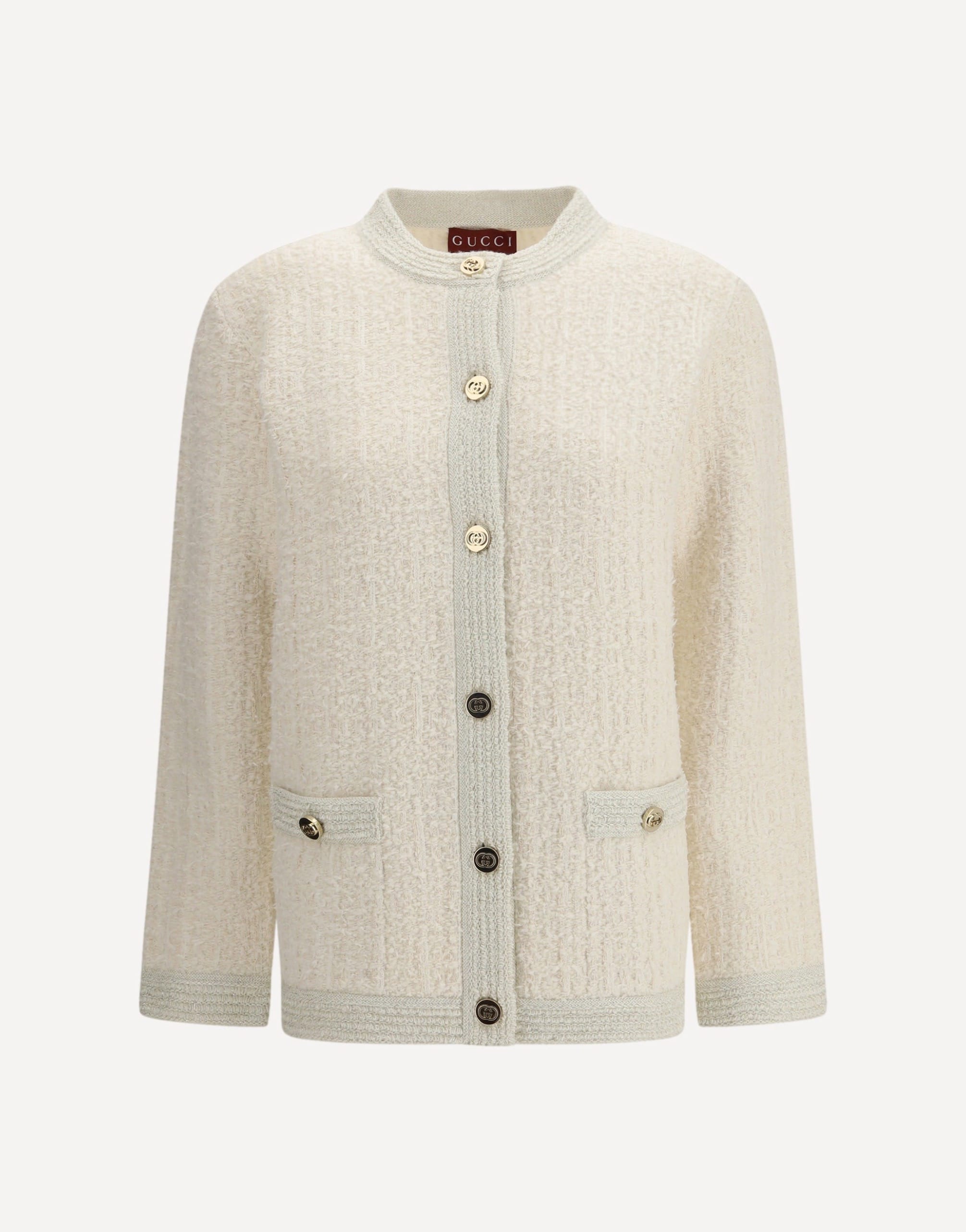 Gucci Bouclé Lamé Wool Cardigan