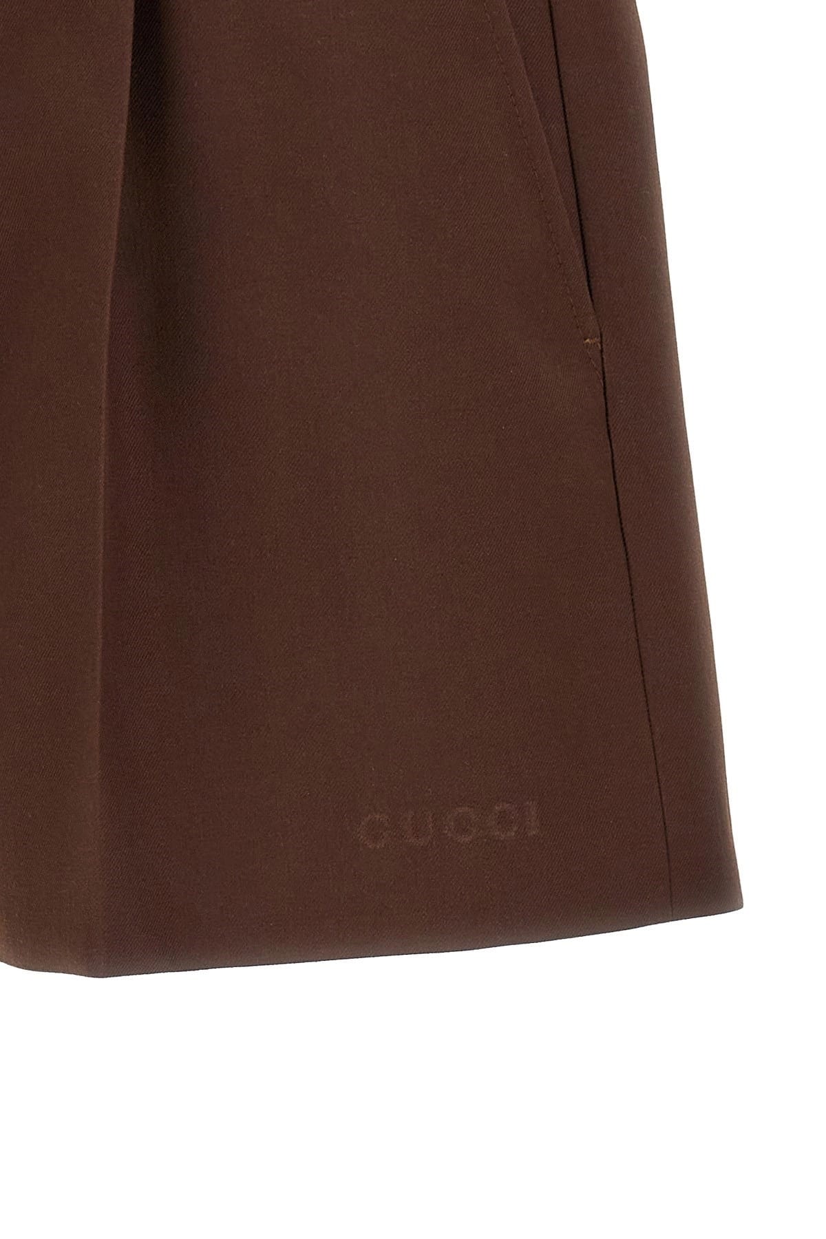 Gucci Gucci Brown Wool Twill Shorts