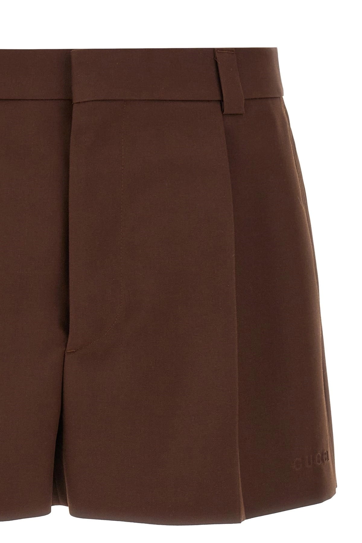 Gucci Gucci Brown Wool Twill Shorts