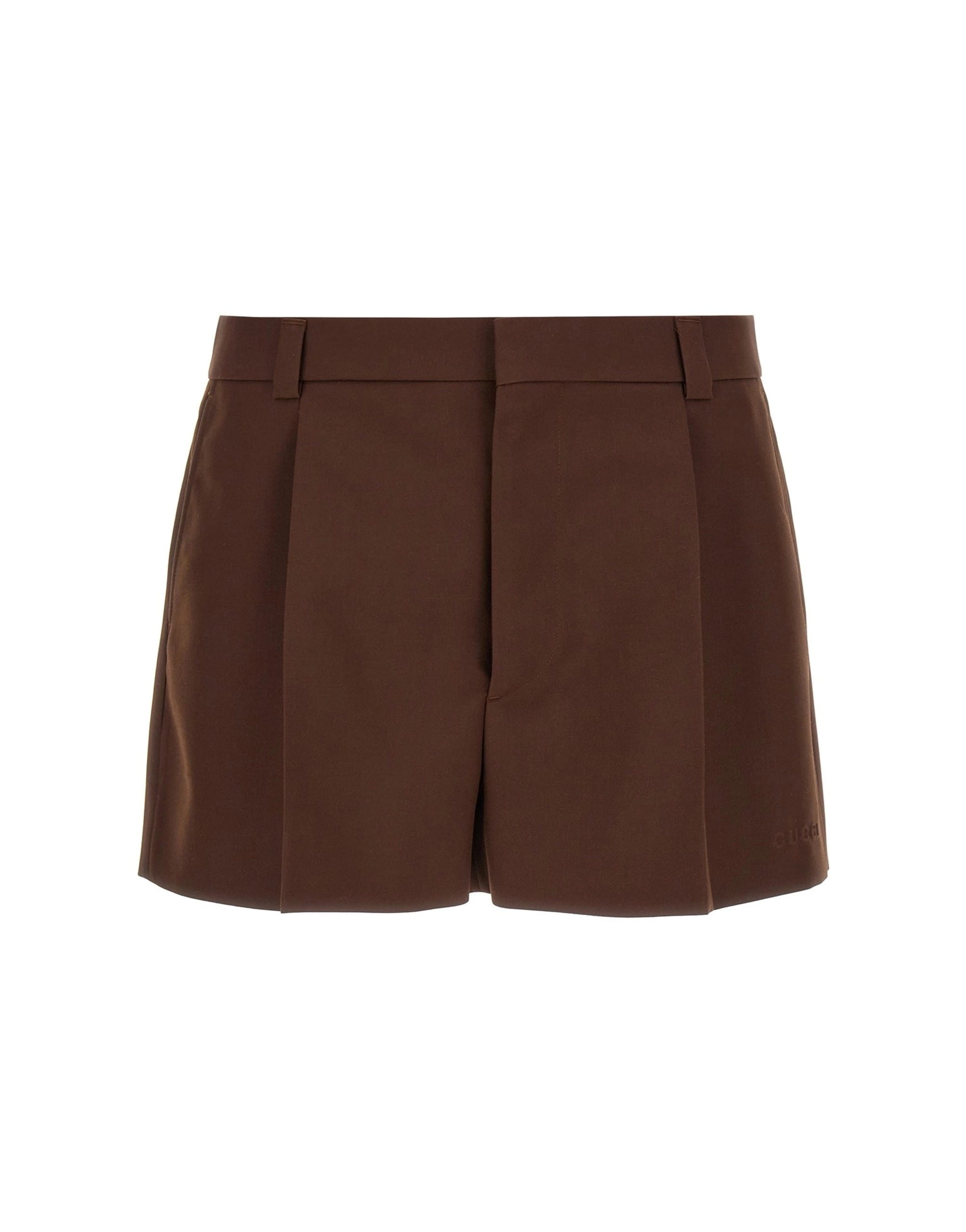 Gucci Gucci Brown Wool Twill Shorts