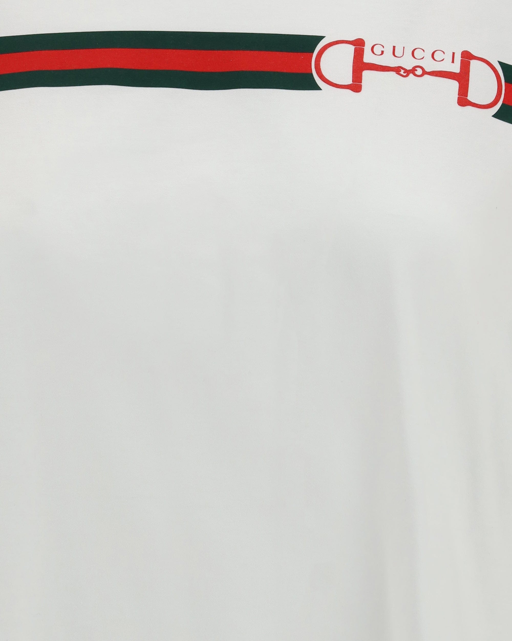 Gucci Cotton T-Shirt With Nastro Web Chest Print