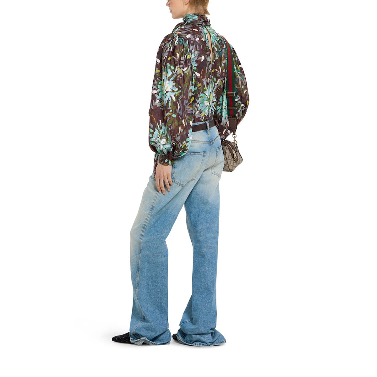 Gucci Denim Flared Bleached Jeans