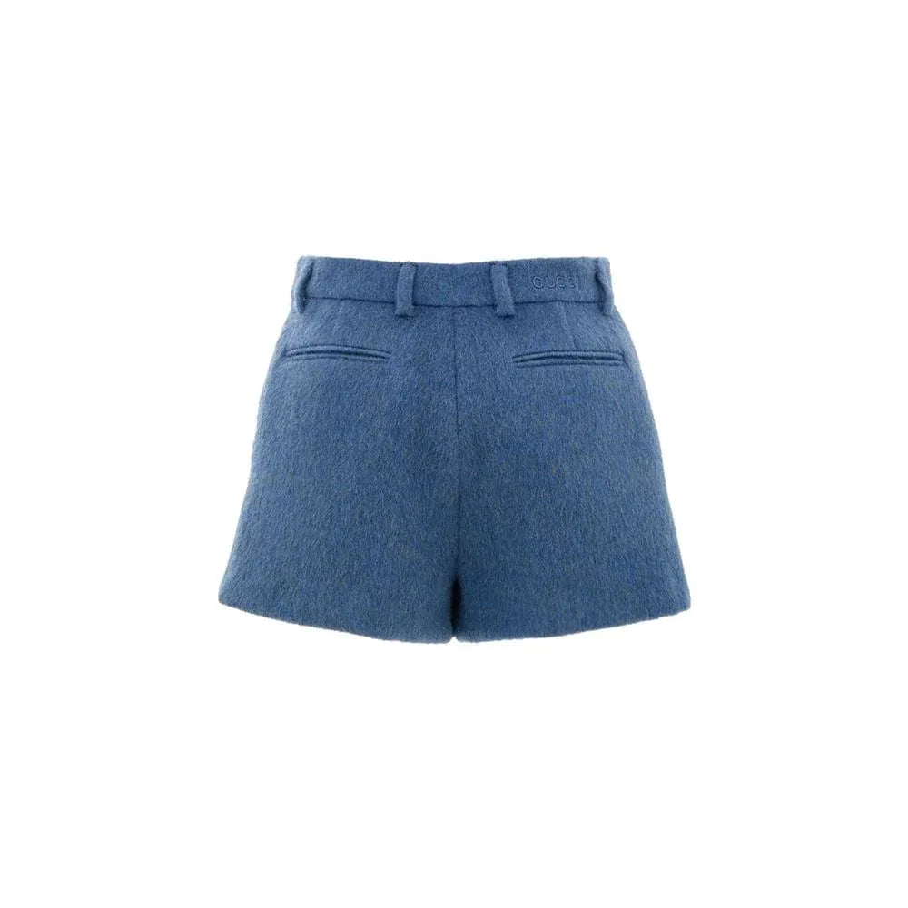 Gucci Embroidered Logo Mohair Shorts - alternate view