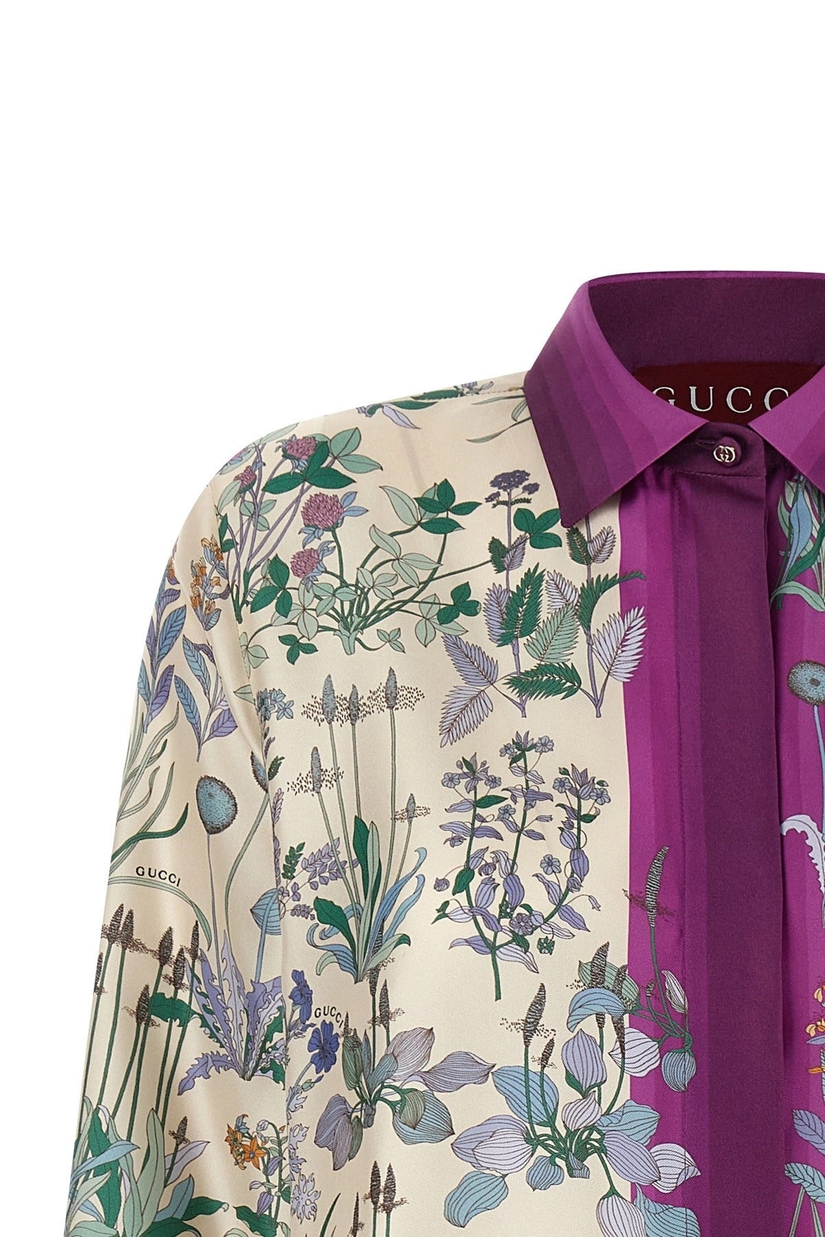 Gucci Floral Print Silk Shirt