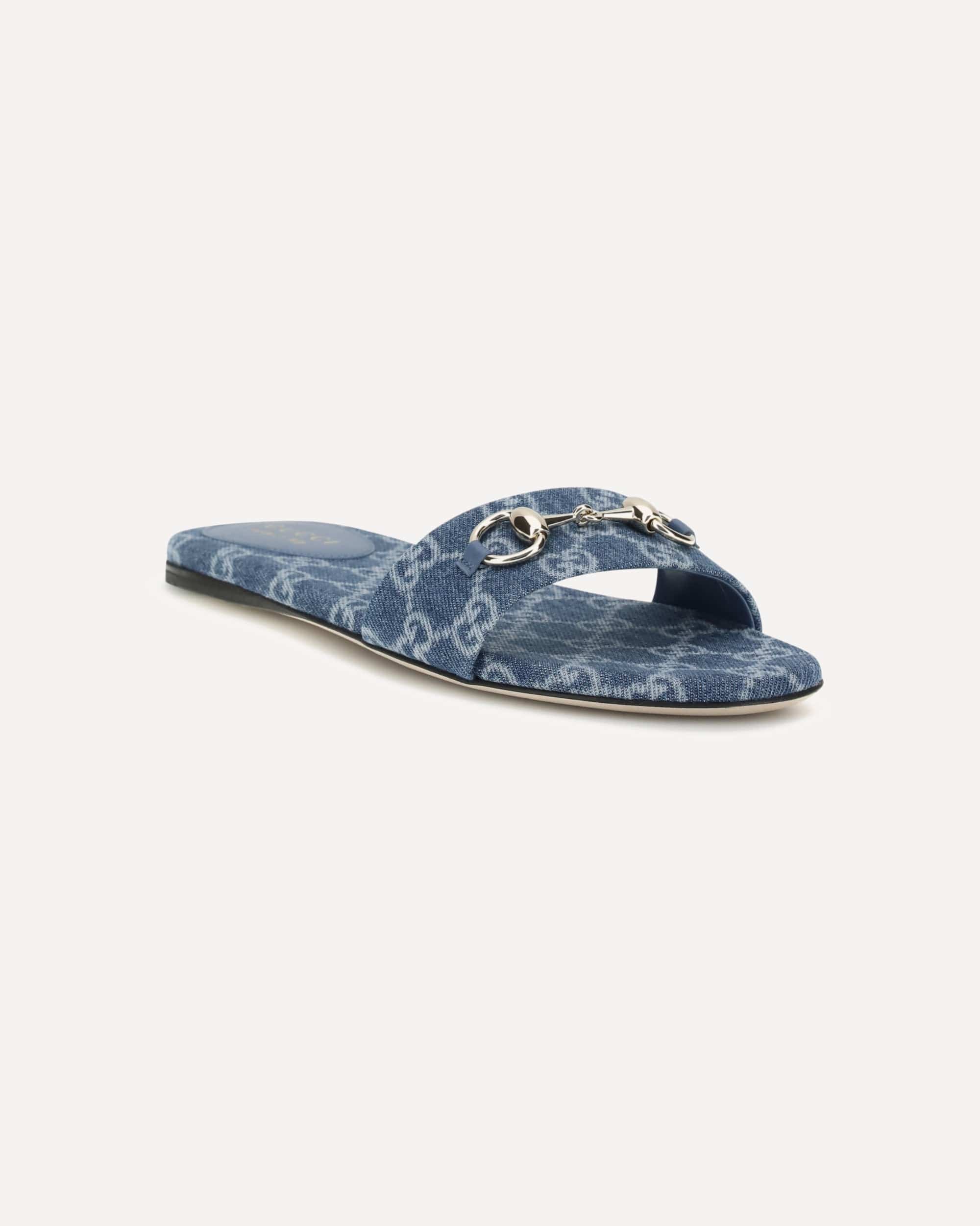 Gucci Gg Denim Slider Sandals