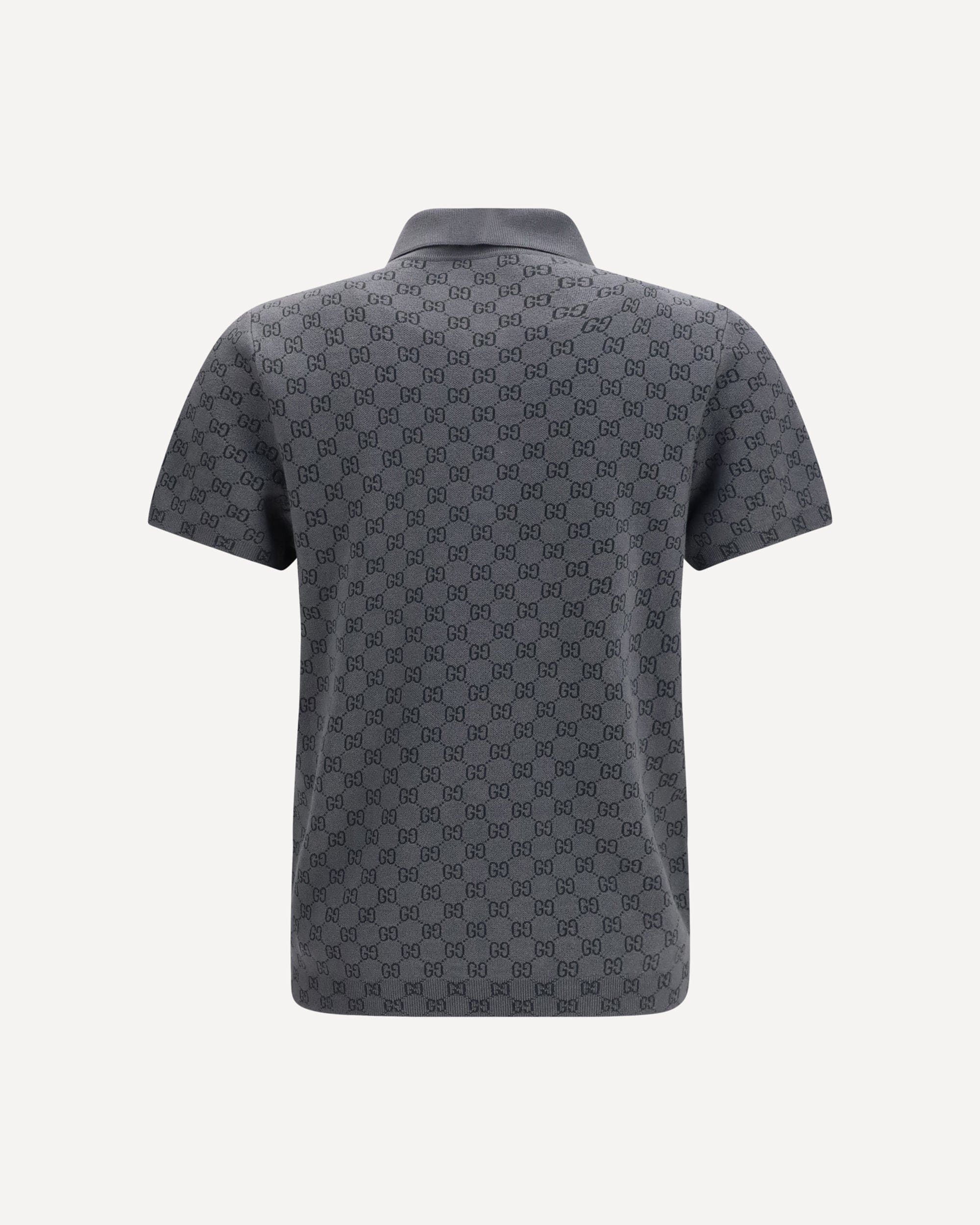 Gucci Gucci Gg Jacquard Wool Silk Polo Shirt