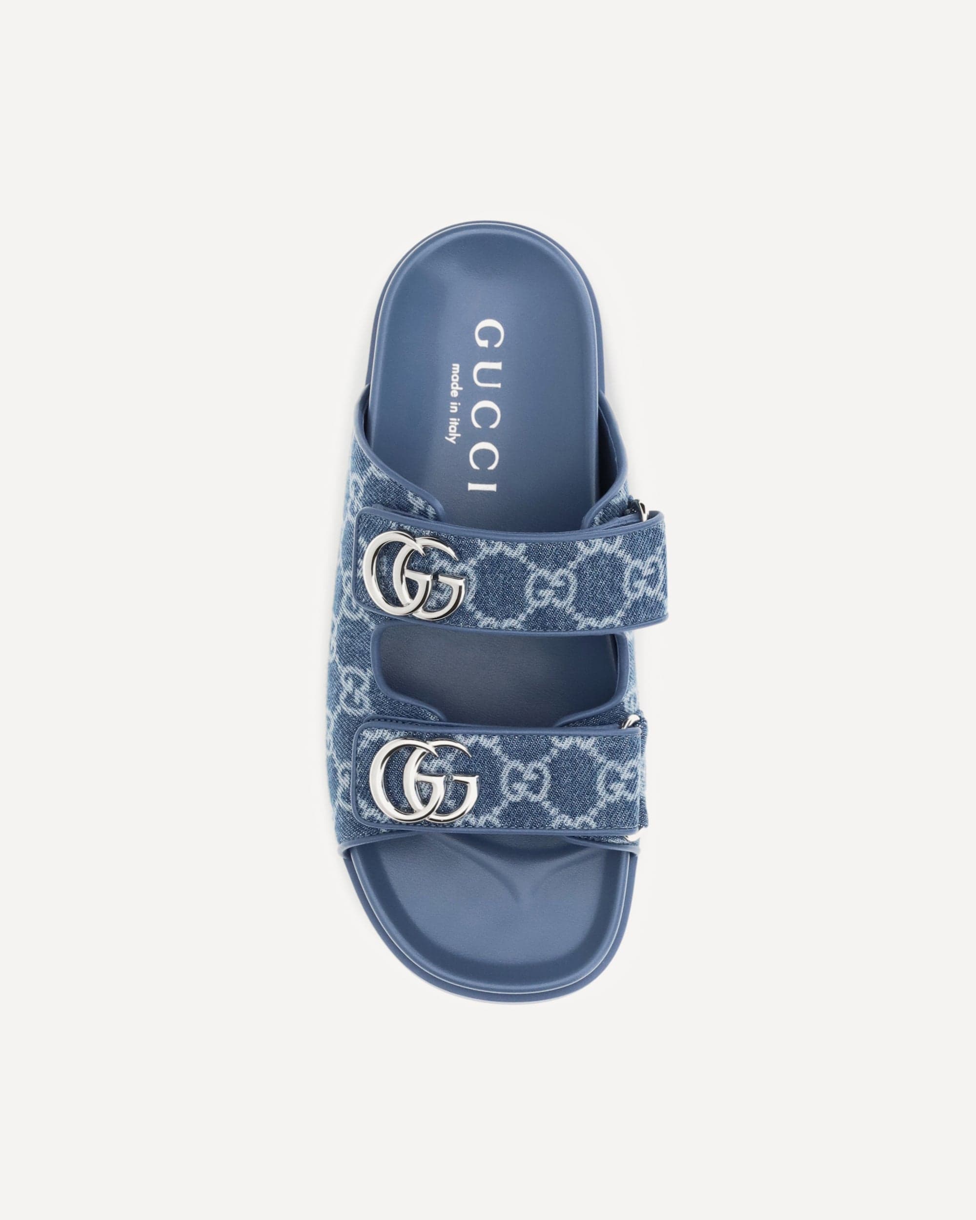 Gucci Gg Logo Denim Sandals