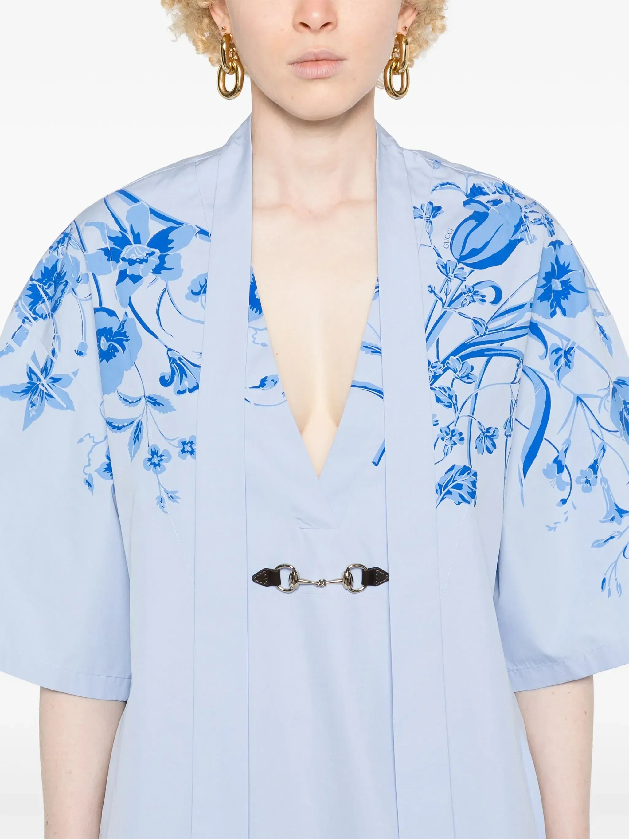 Gucci Horsebit-Detail Poplin Kimono Shirt
