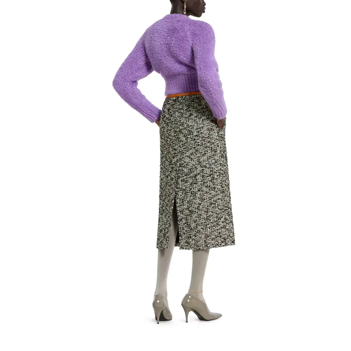 Gucci Laminated Bouclé Midi Skirt