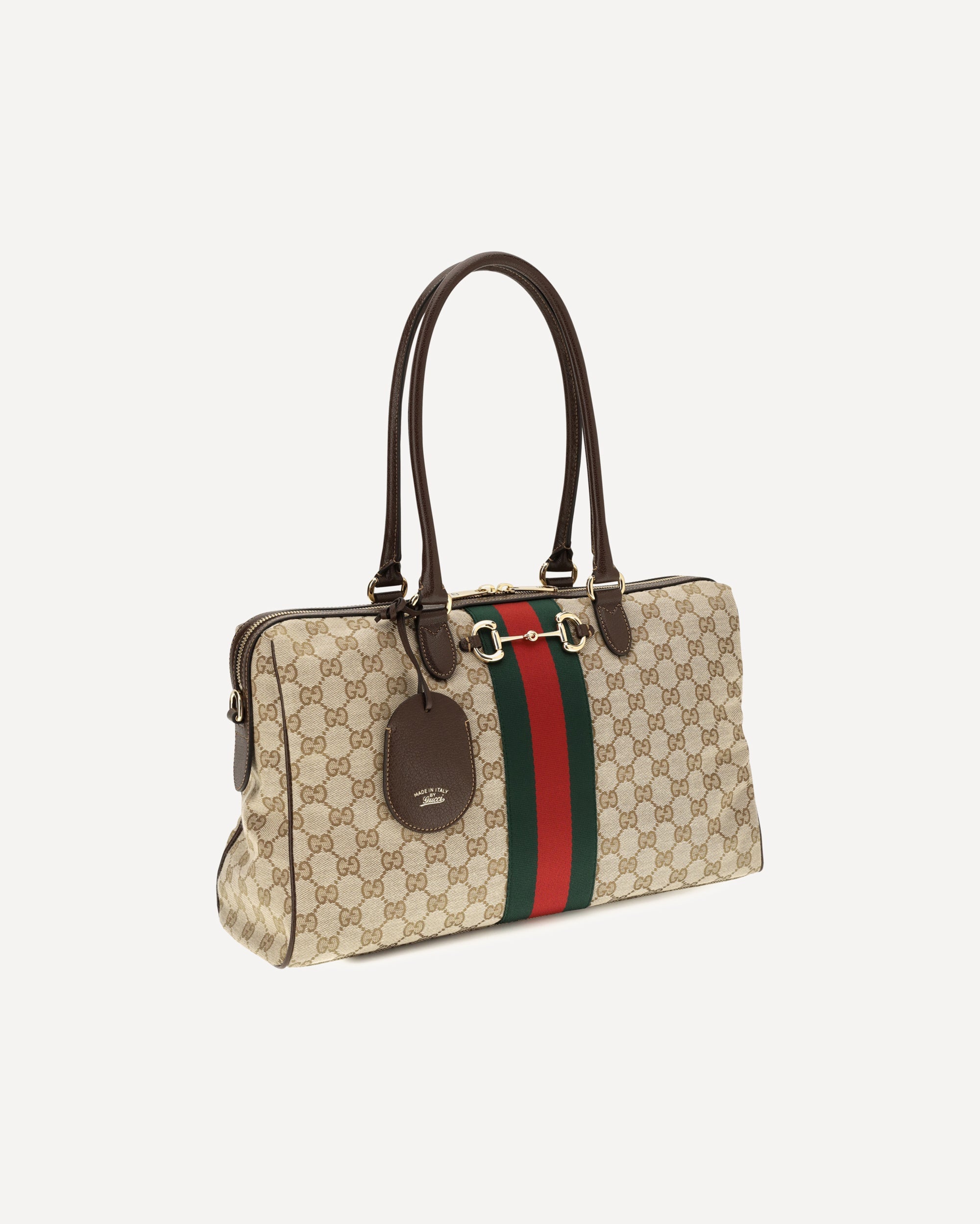 Gucci Large Horsebit Web Top Handle Bag