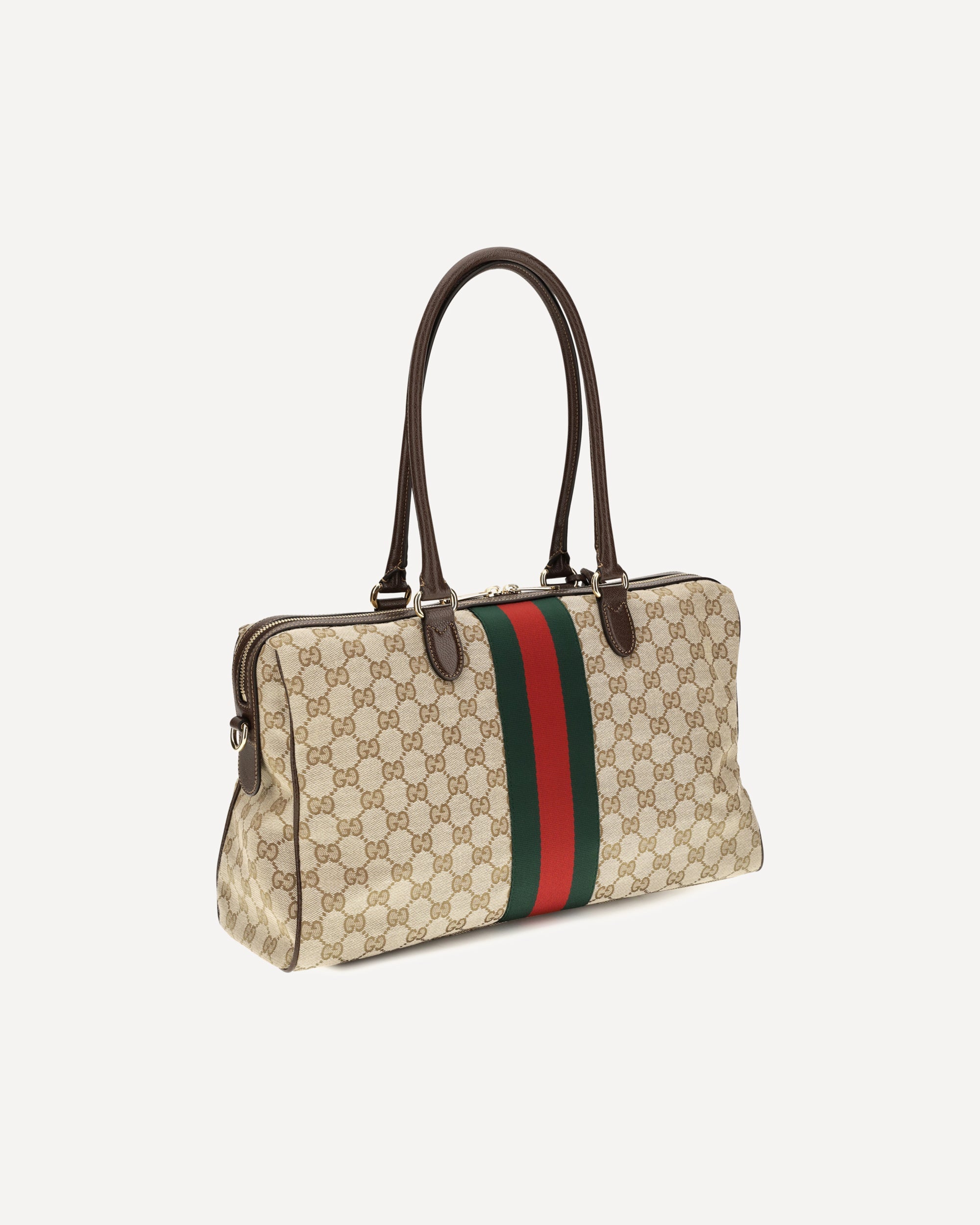 Gucci Large Horsebit Web Top Handle Bag
