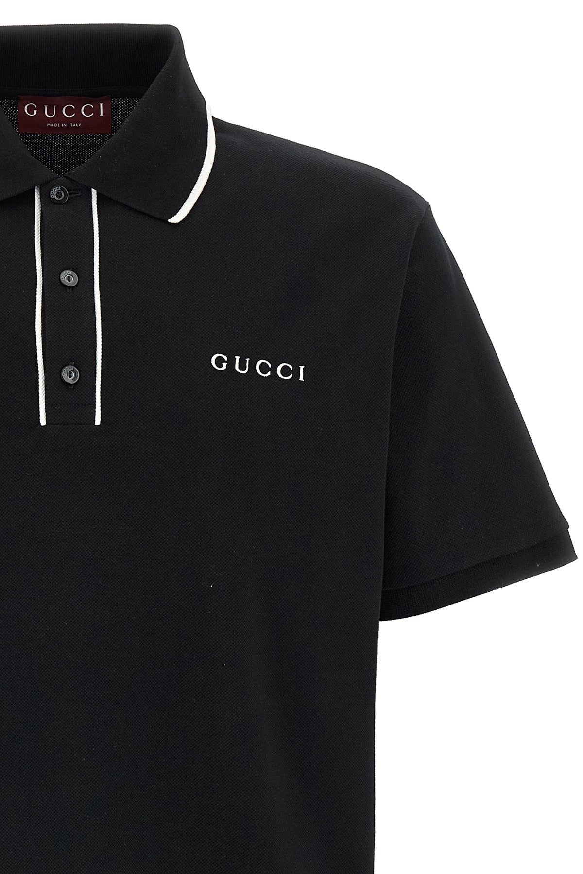 قميص بولو بتطريز شعار Gucci
