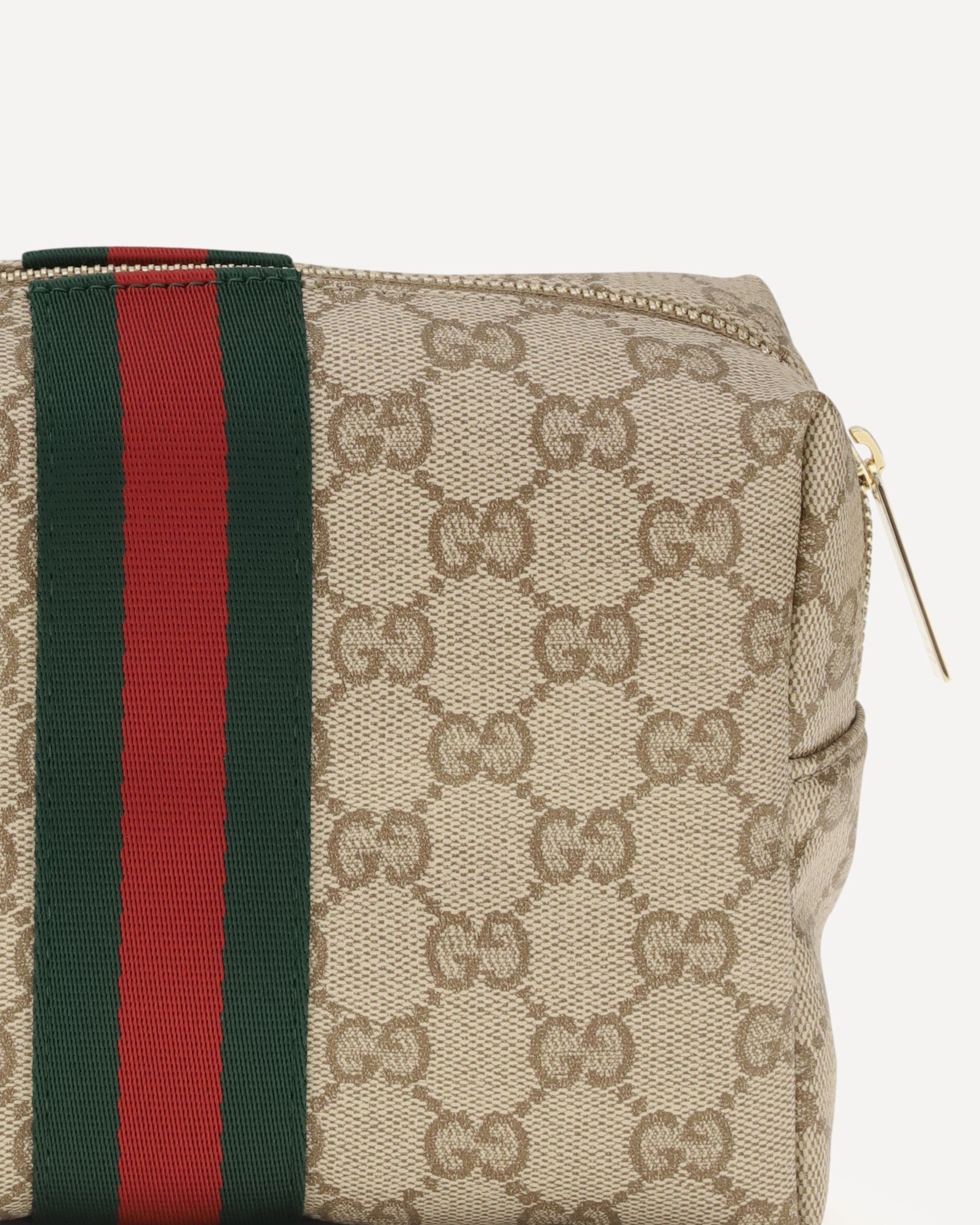 Gucci Gucci Medium Beauty Case With Web Stripe