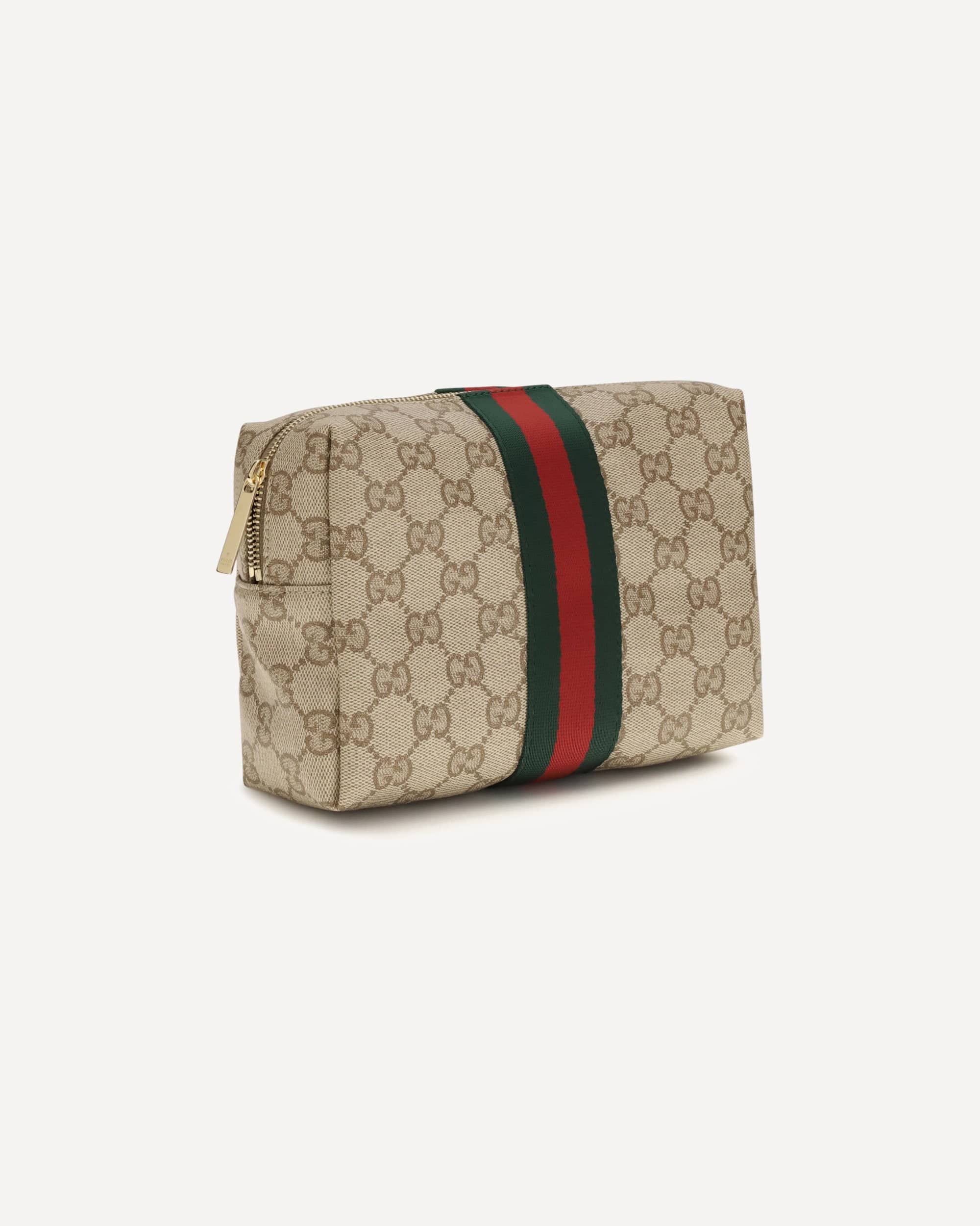 Gucci Gucci Medium Beauty Case With Web Stripe