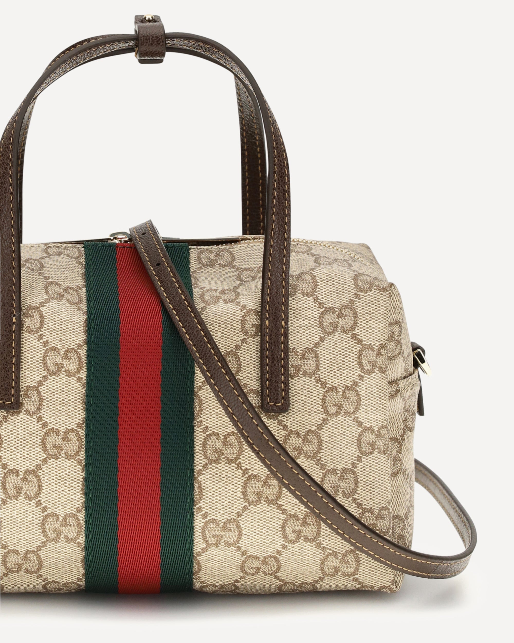 Gucci Mini Boston Handbag Web Stripe