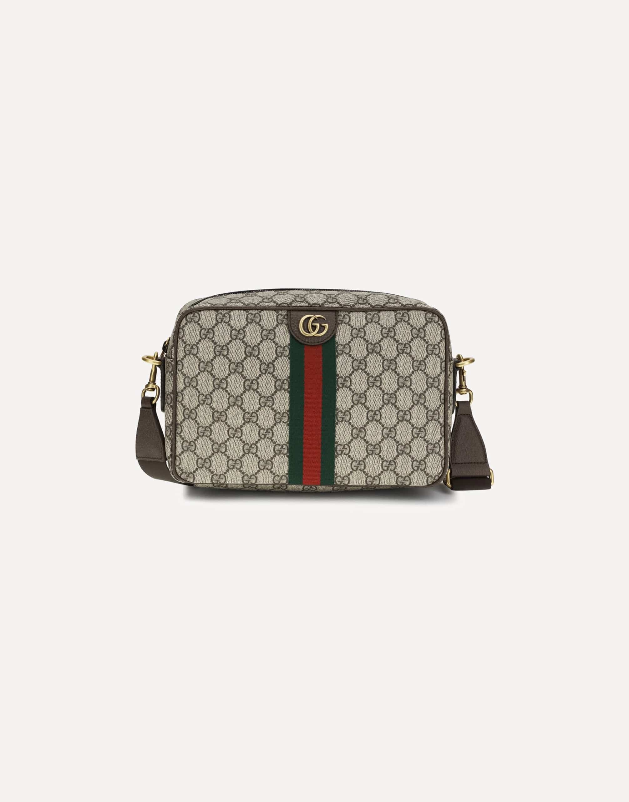 Gucci Printed Canvas Gg Shoulder Bag