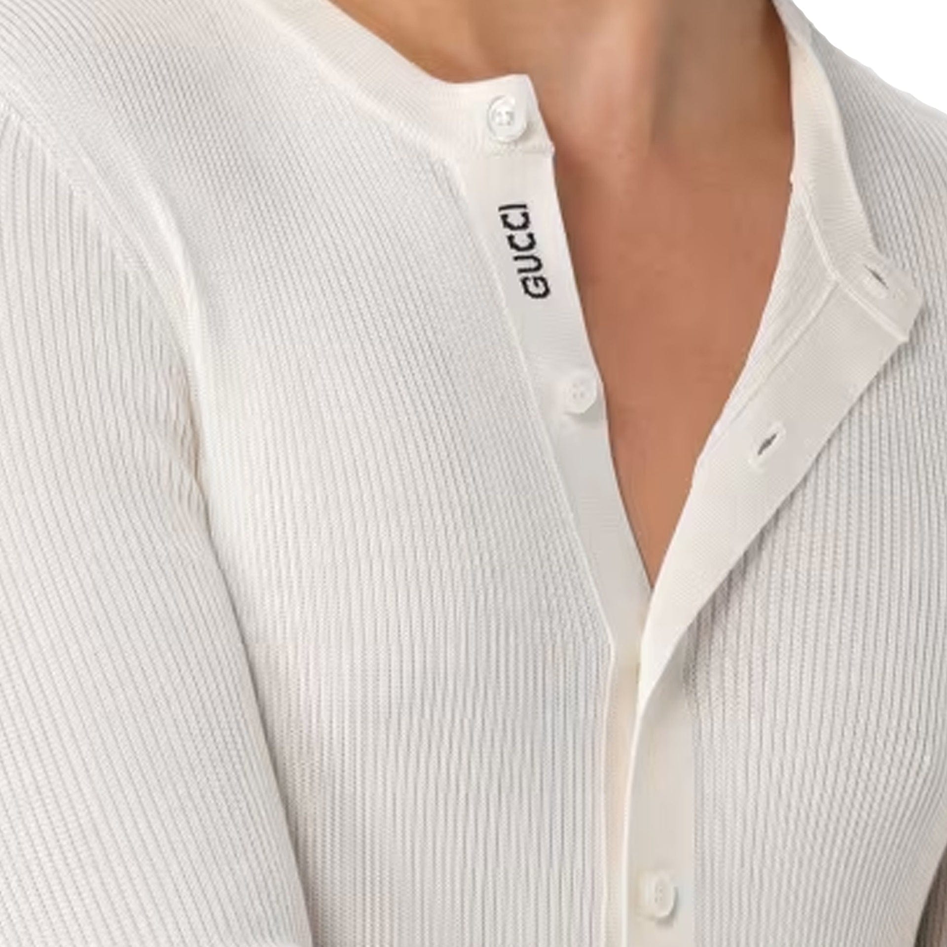 Gucci Ribbed-Knit Silk T-Shirt