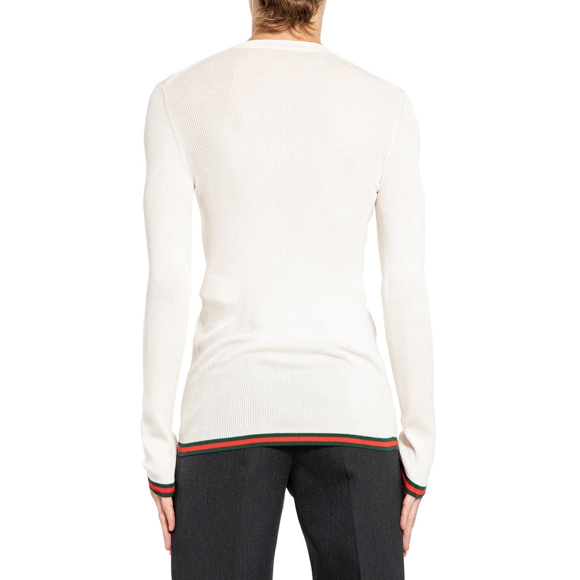 Gucci Ribbed-Knit Silk T-Shirt