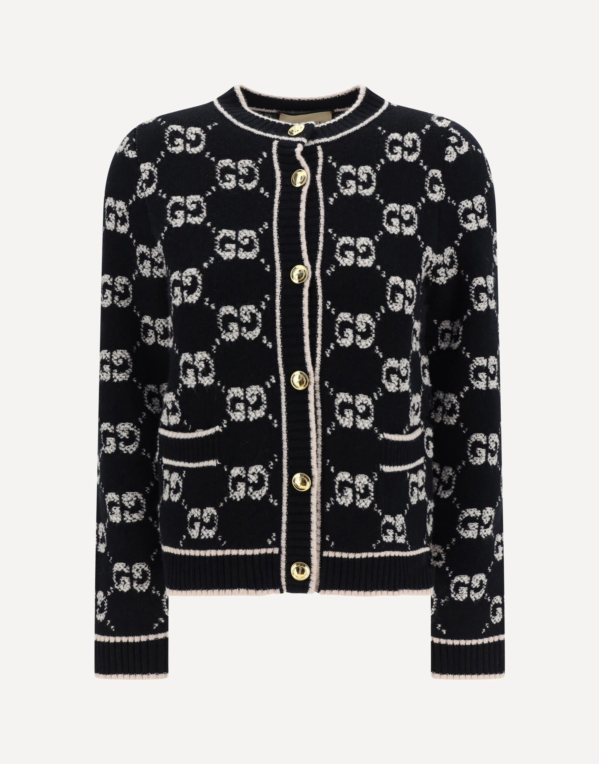 Gucci Gucci Ribbed Wool Cardigan With Jewel Buttons