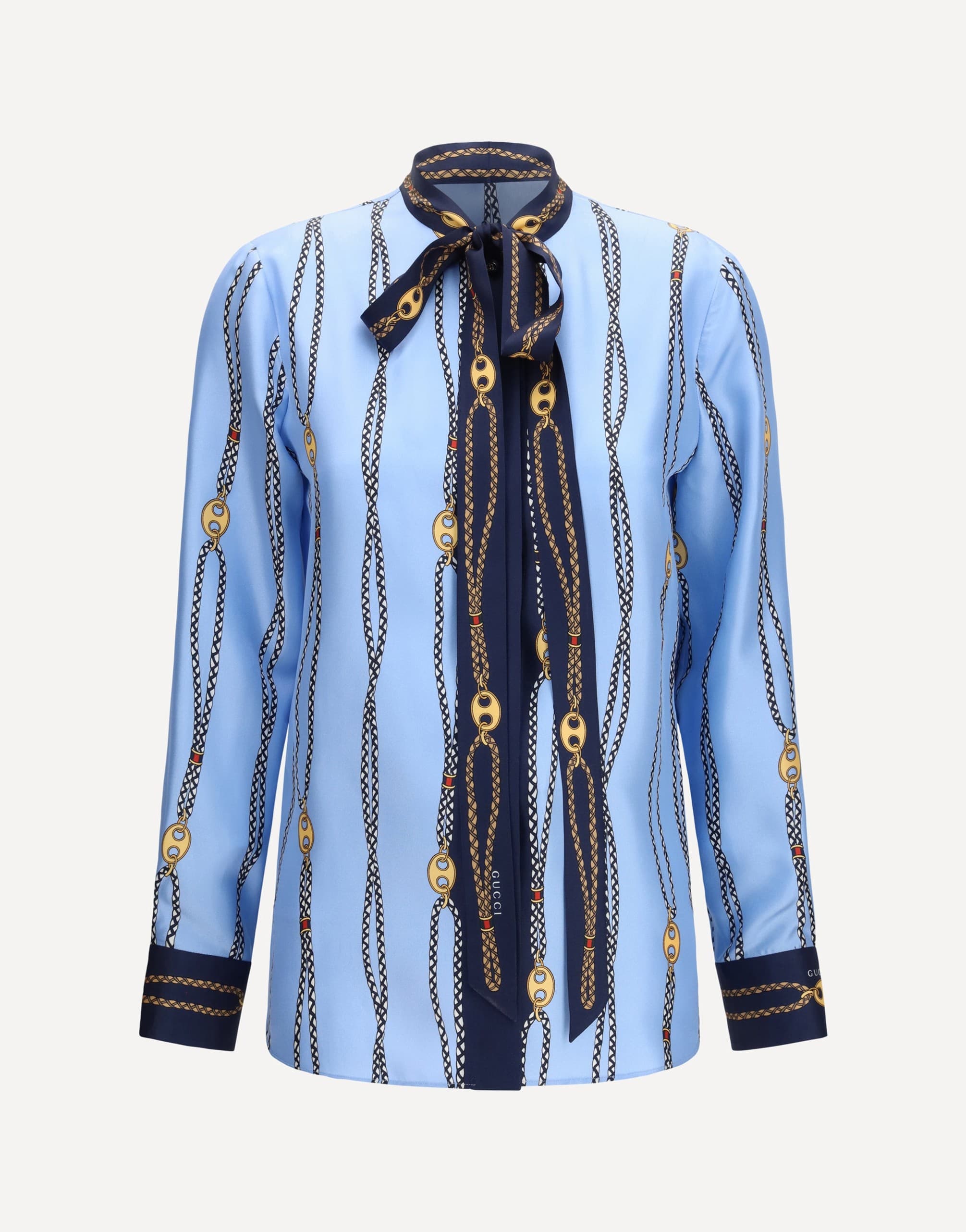 Gucci Gucci Silk Printed Long Sleeved Shirt