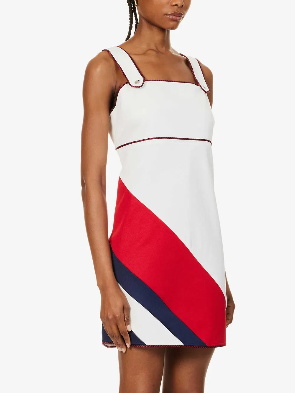 Gucci Sleeveless Colour-Block Cotton-Blend Mini Dress