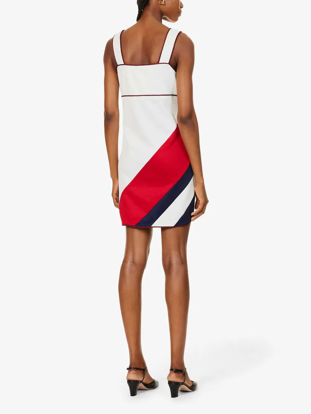 Gucci Sleeveless Colour-Block Cotton-Blend Mini Dress